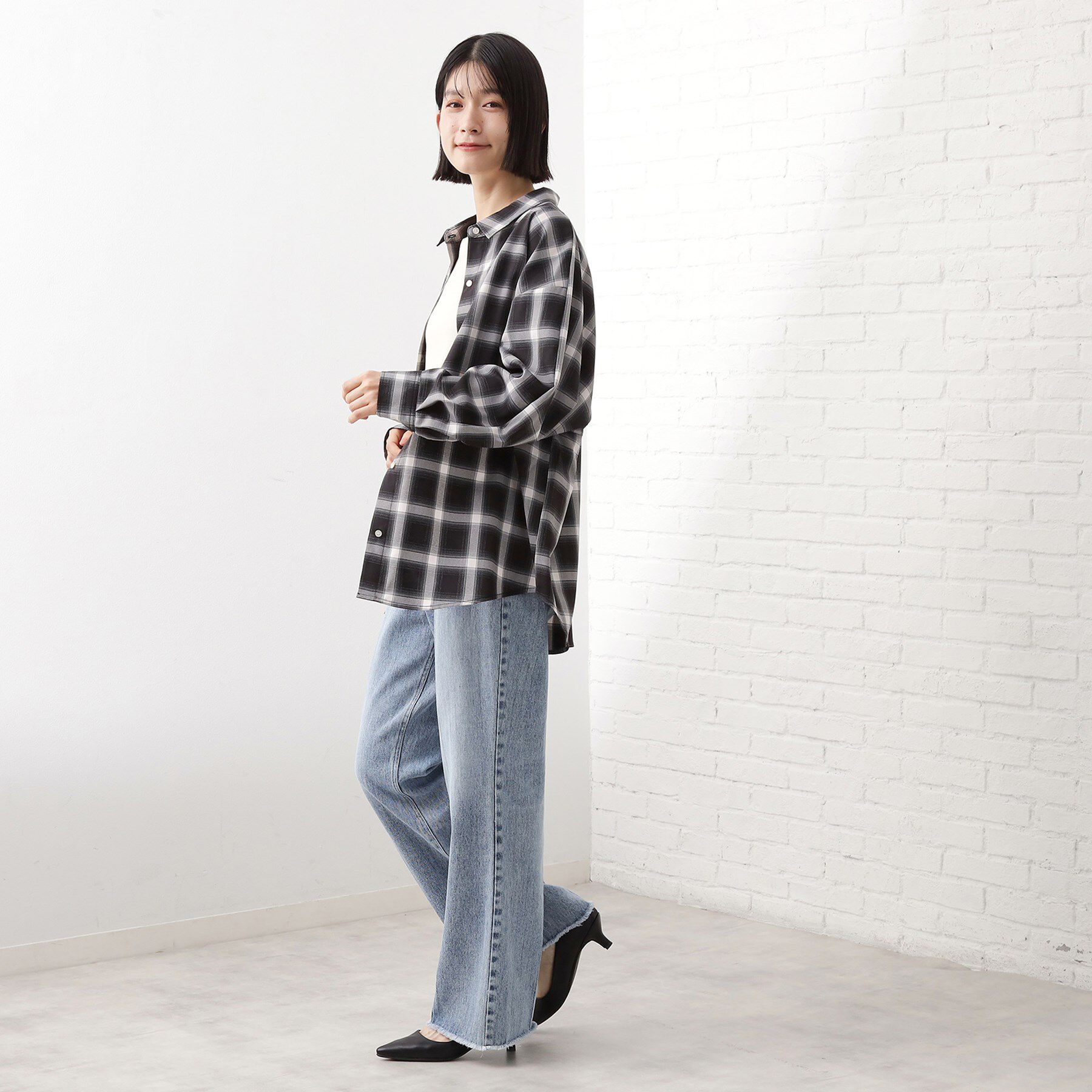 THE SHOP TK「【即戦力/軽羽織】チェックドルマンシャツ」|シャツ・ブラウス|