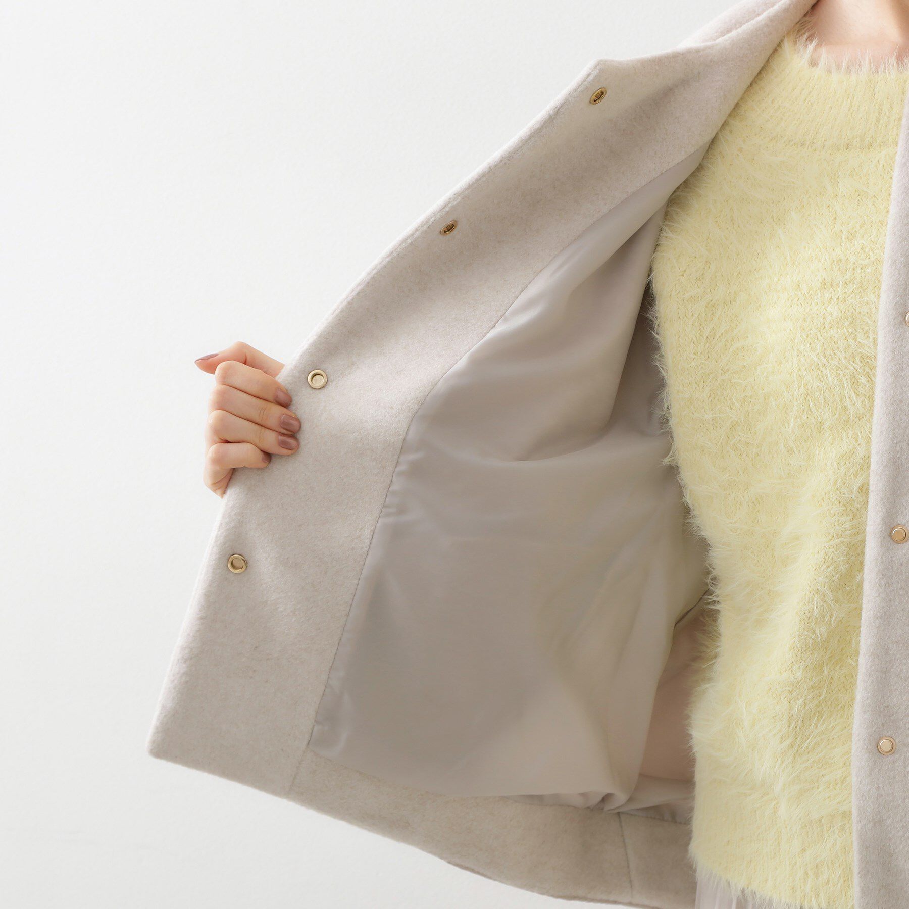 THE SHOP TK「前後で印象が変わる ドッキングノーカラージャケット」|ノーカラージャケット|