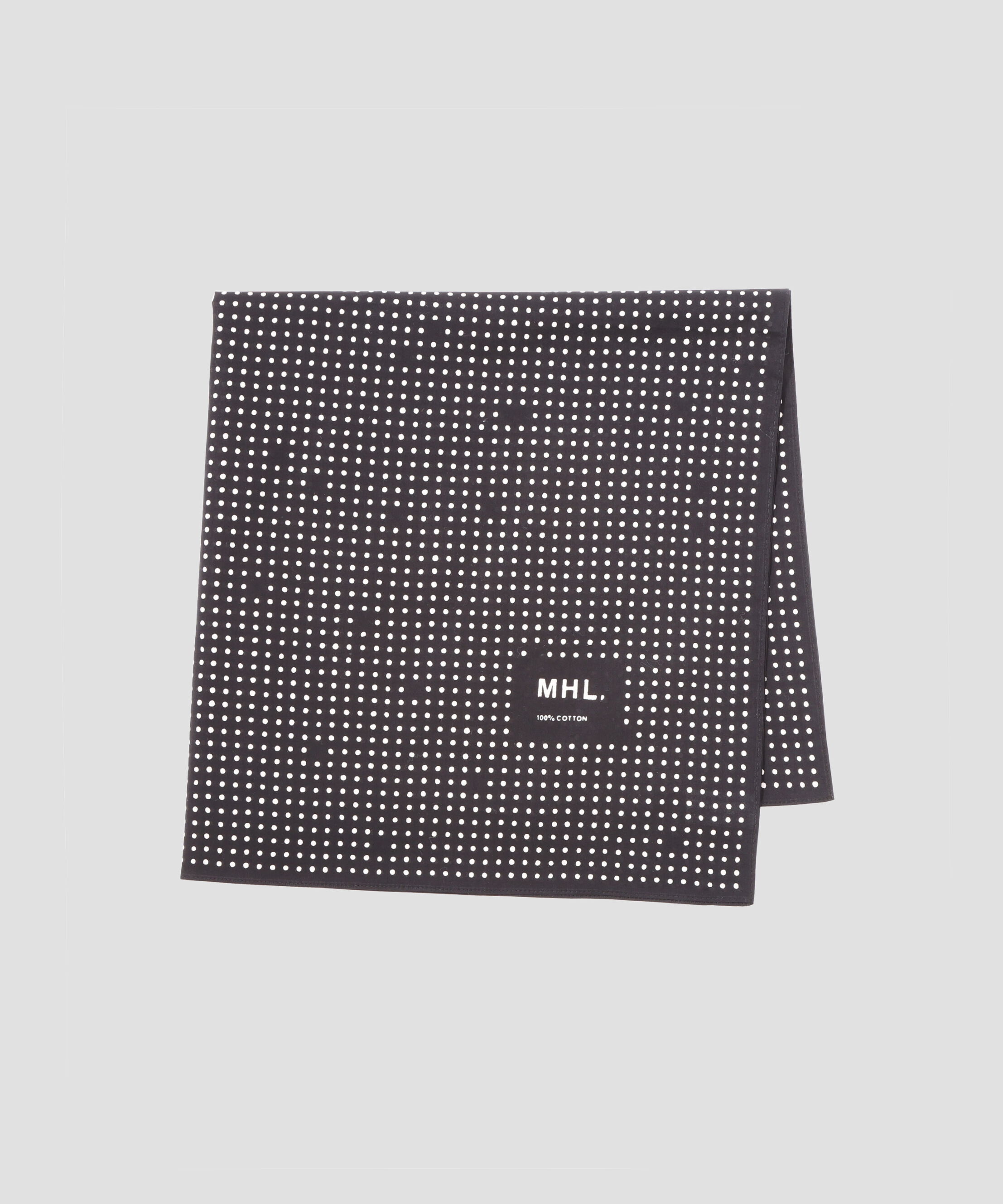 MHL.「VINTAGE SPOTS SCARF」|バンダナ・スカーフ|BLACK