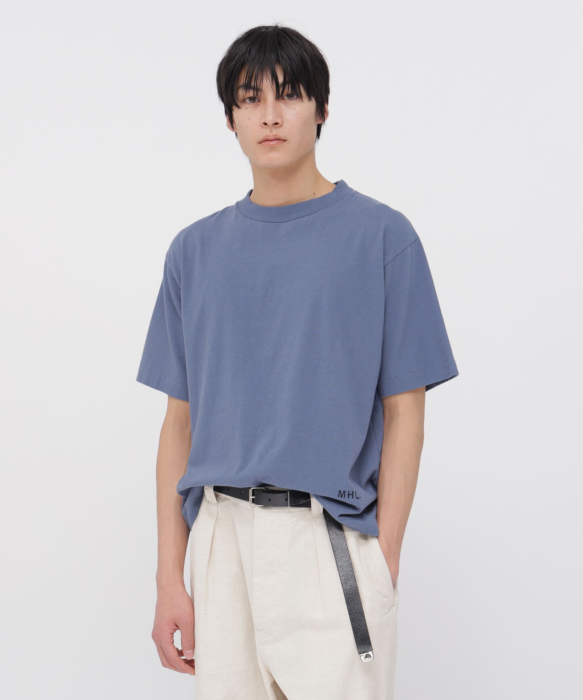MHL.「UPCYCLED COTTON JERSEY TOP」|Tシャツ・カットソー|MID BLUE3