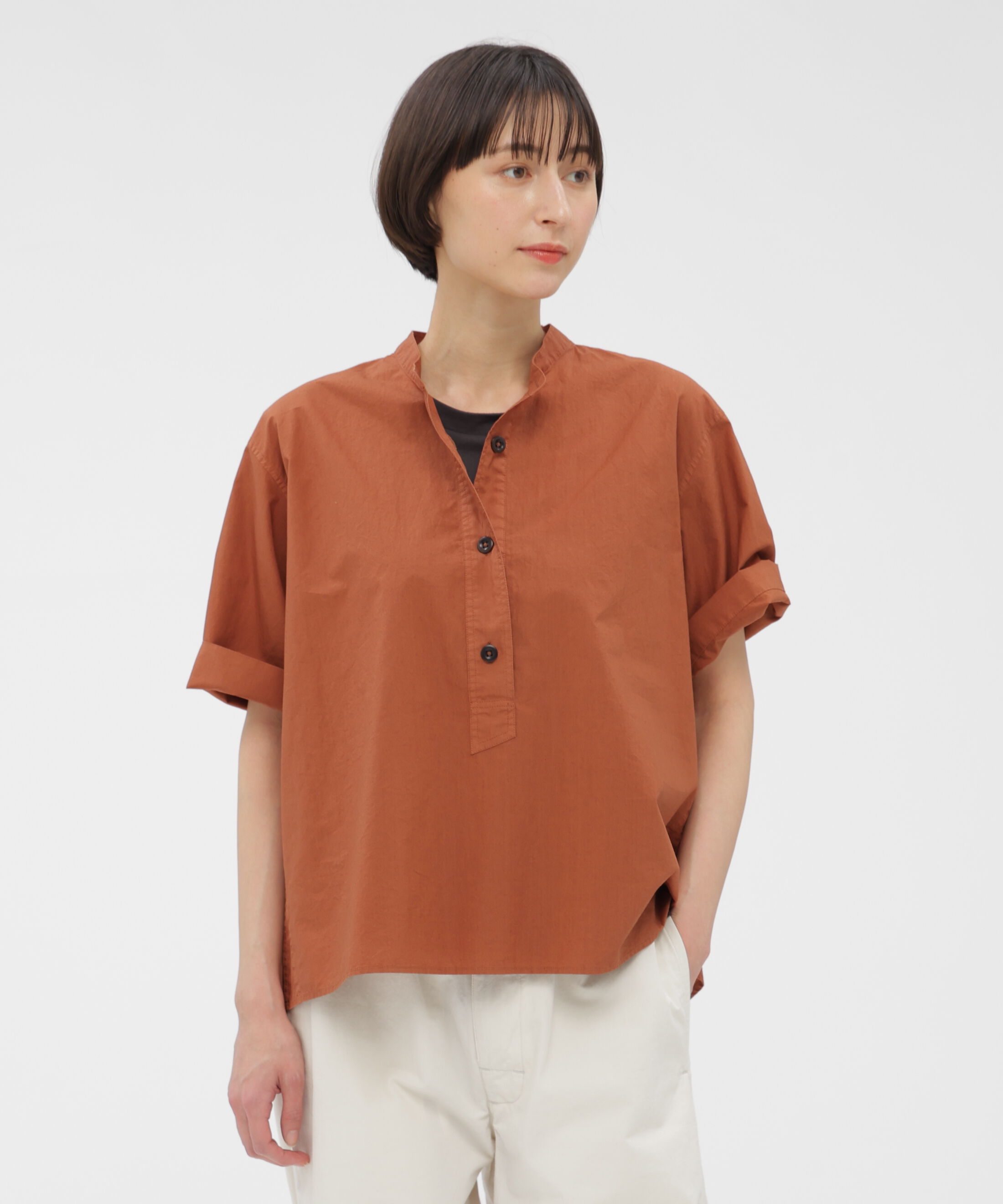 MHL.「COTTON RAMIE POPLIN SHIRT」|シャツ・ブラウス|RUST3