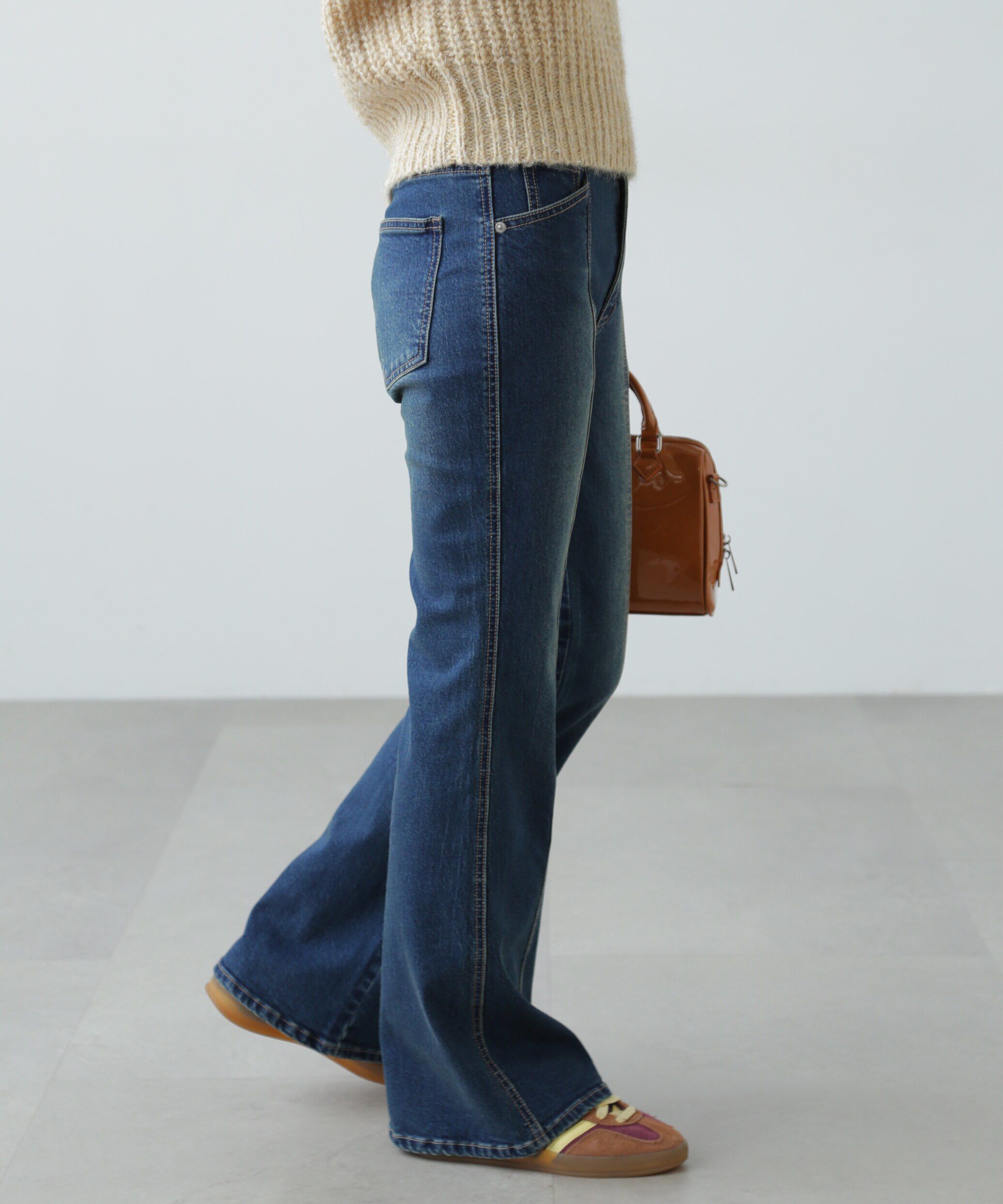  「[低身長サイズ/Sシリーズ]フロントシームフレアストレッチデニムパンツ」|その他|