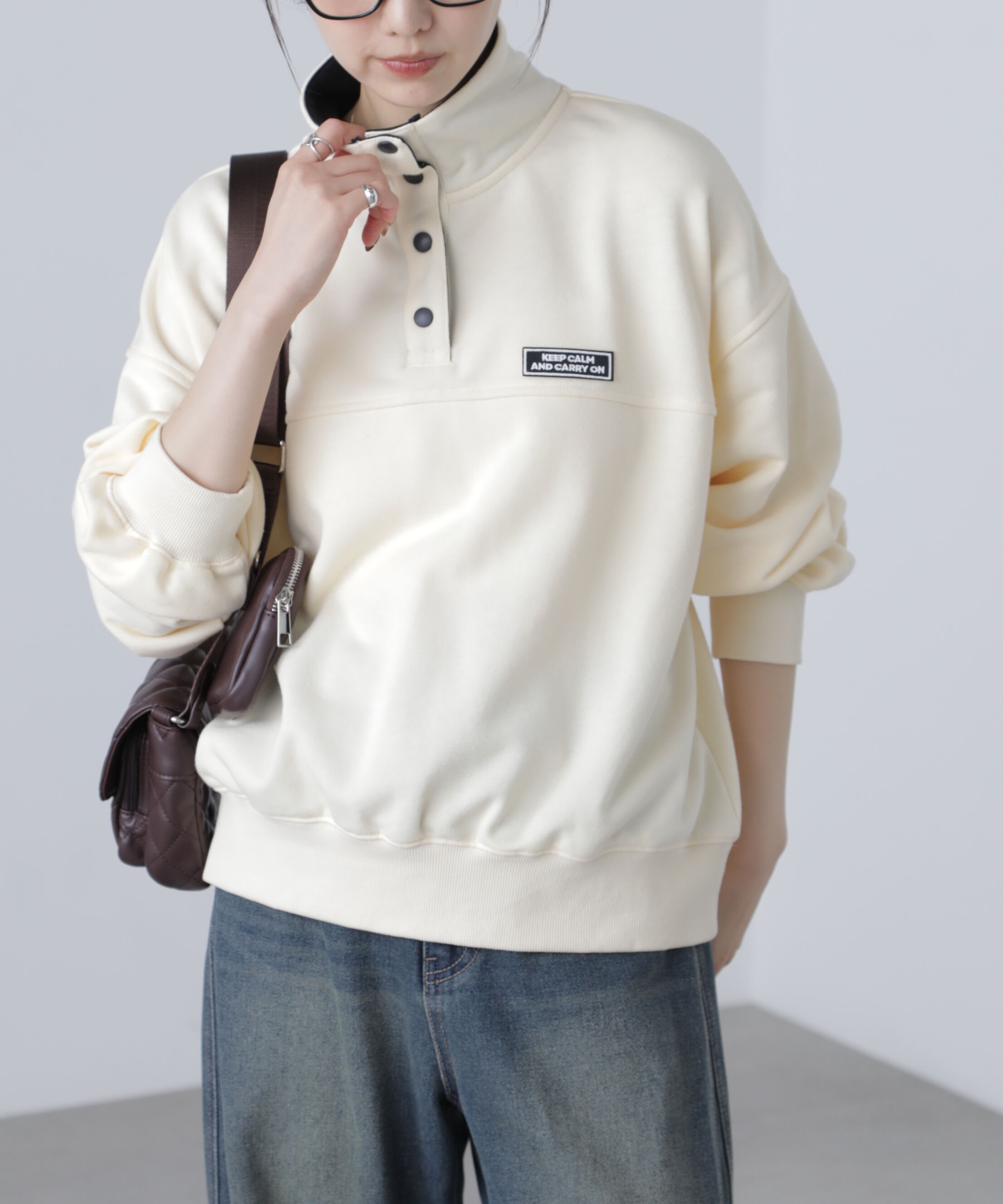  「スタンドネックバイカラースウェット」|Tシャツ・カットソー|