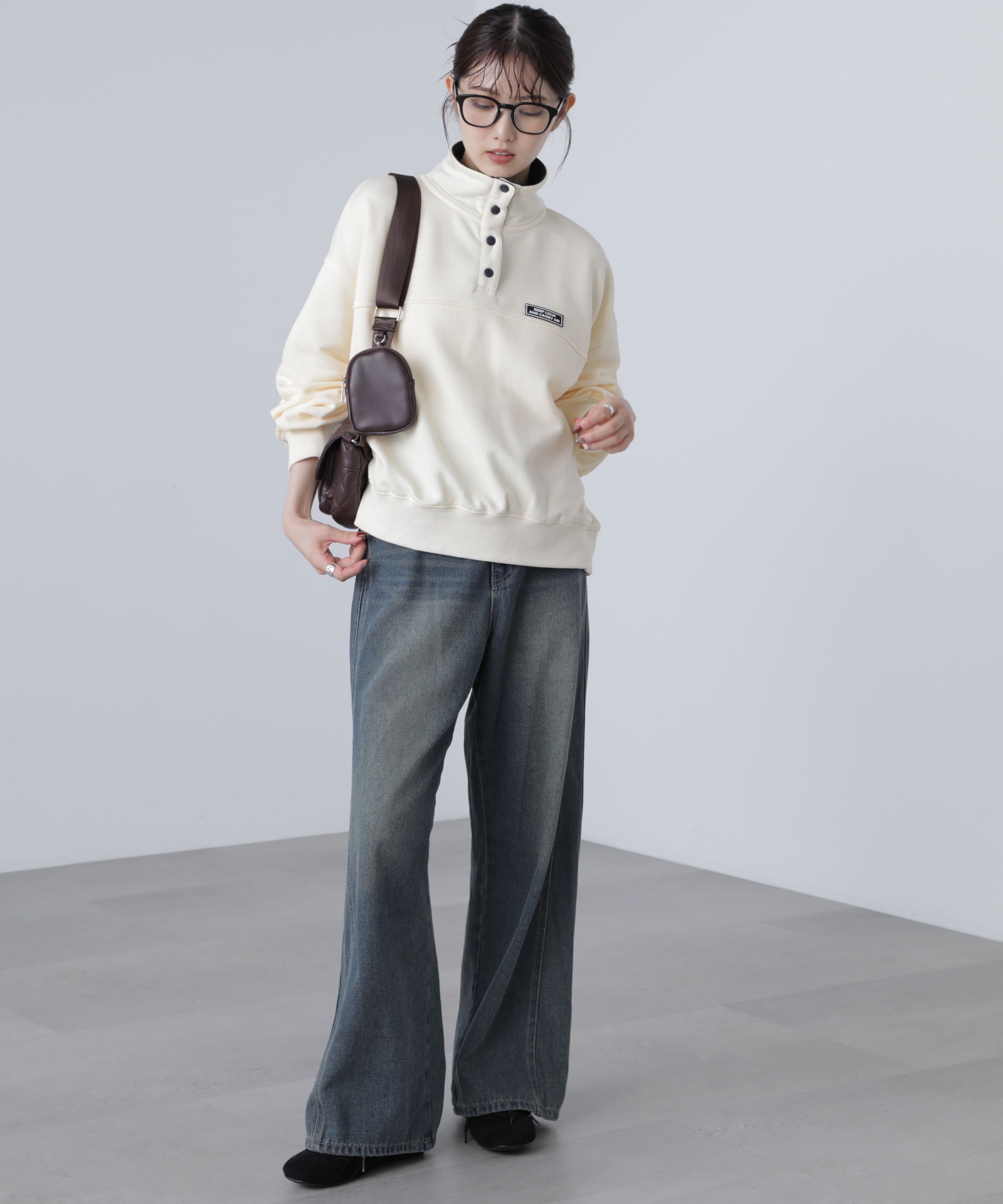  「スタンドネックバイカラースウェット」|Tシャツ・カットソー|