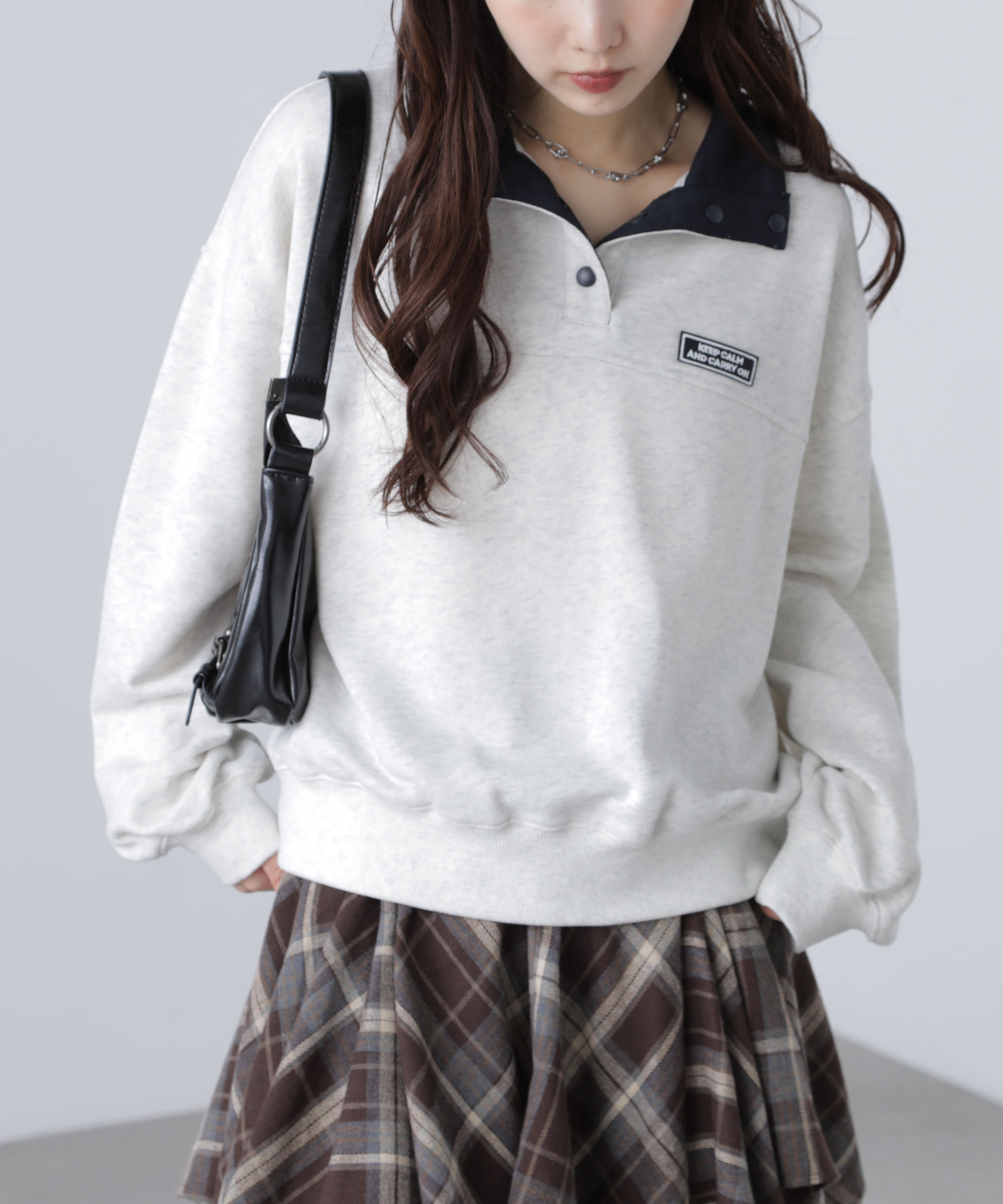  「スタンドネックバイカラースウェット」|Tシャツ・カットソー|