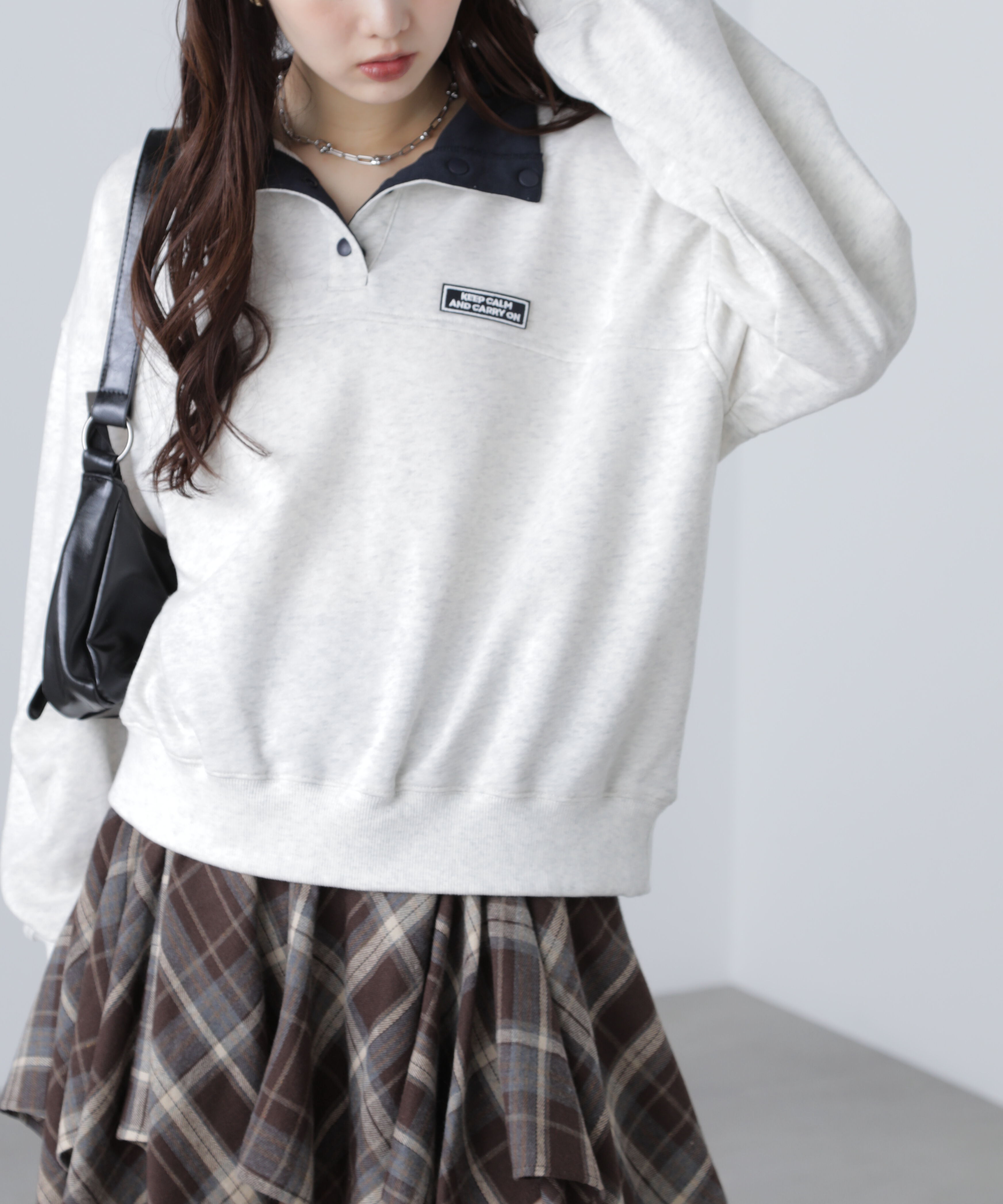  「スタンドネックバイカラースウェット」|Tシャツ・カットソー|