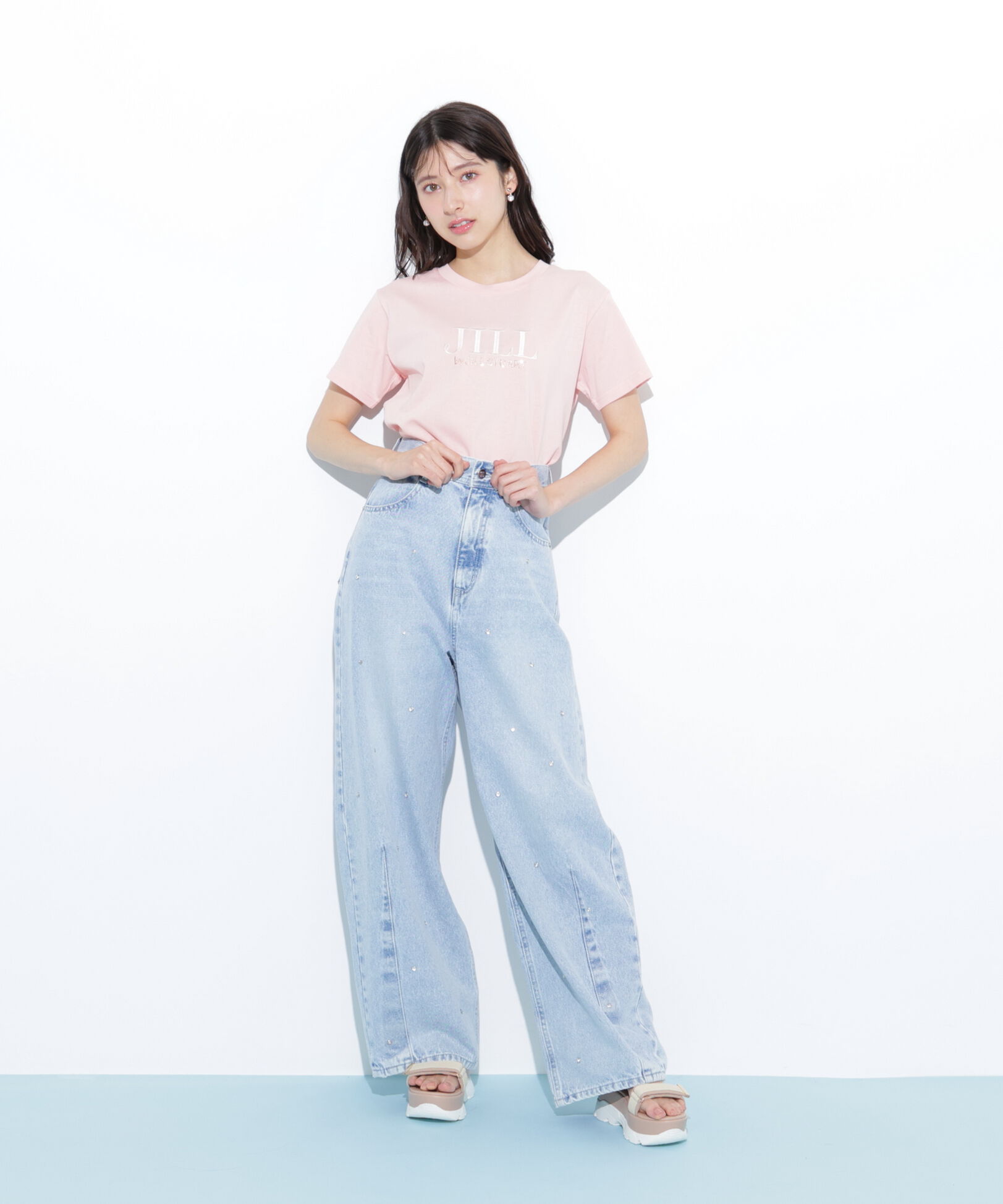  「オーガニックコットン刺繍＆ホットフィットロゴTシャツ」|Tシャツ・カットソー|