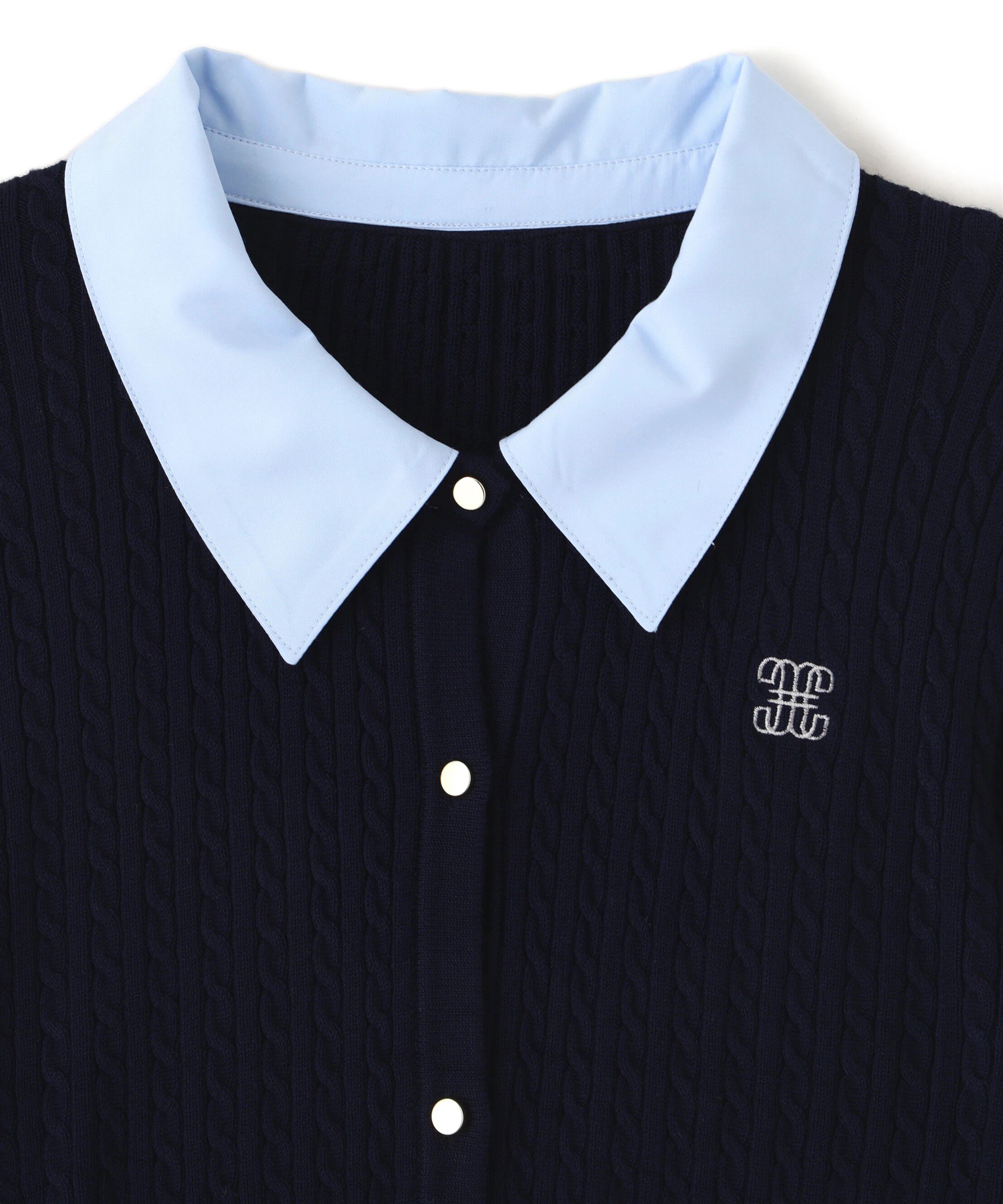  「衿付きミニケーブルカーディガン」|ニット・セーター|