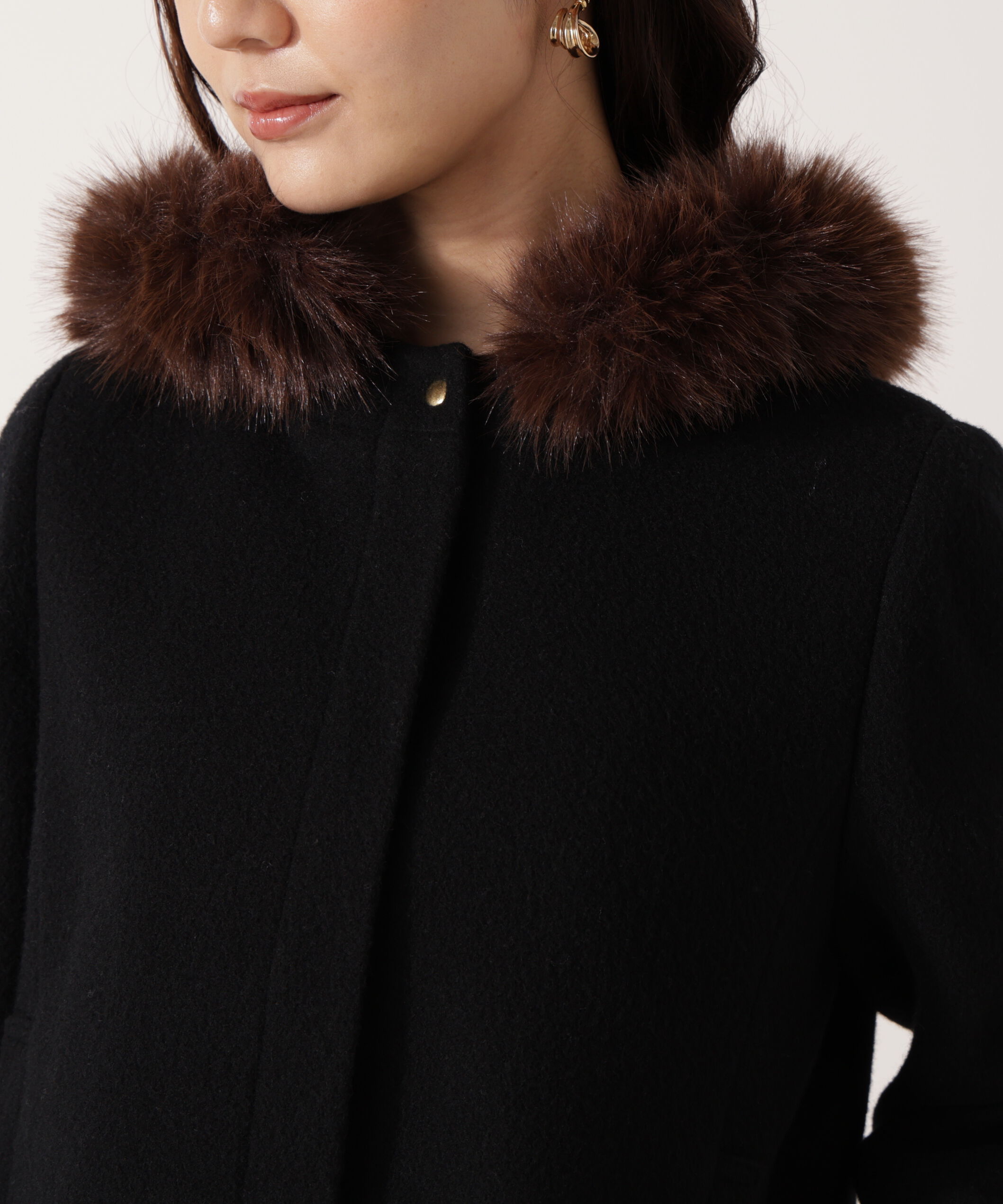 PROPORTION BODY DRESSING「モッサフードフェイクファーショートコート 25AW」|ブルゾン・スタジャン|