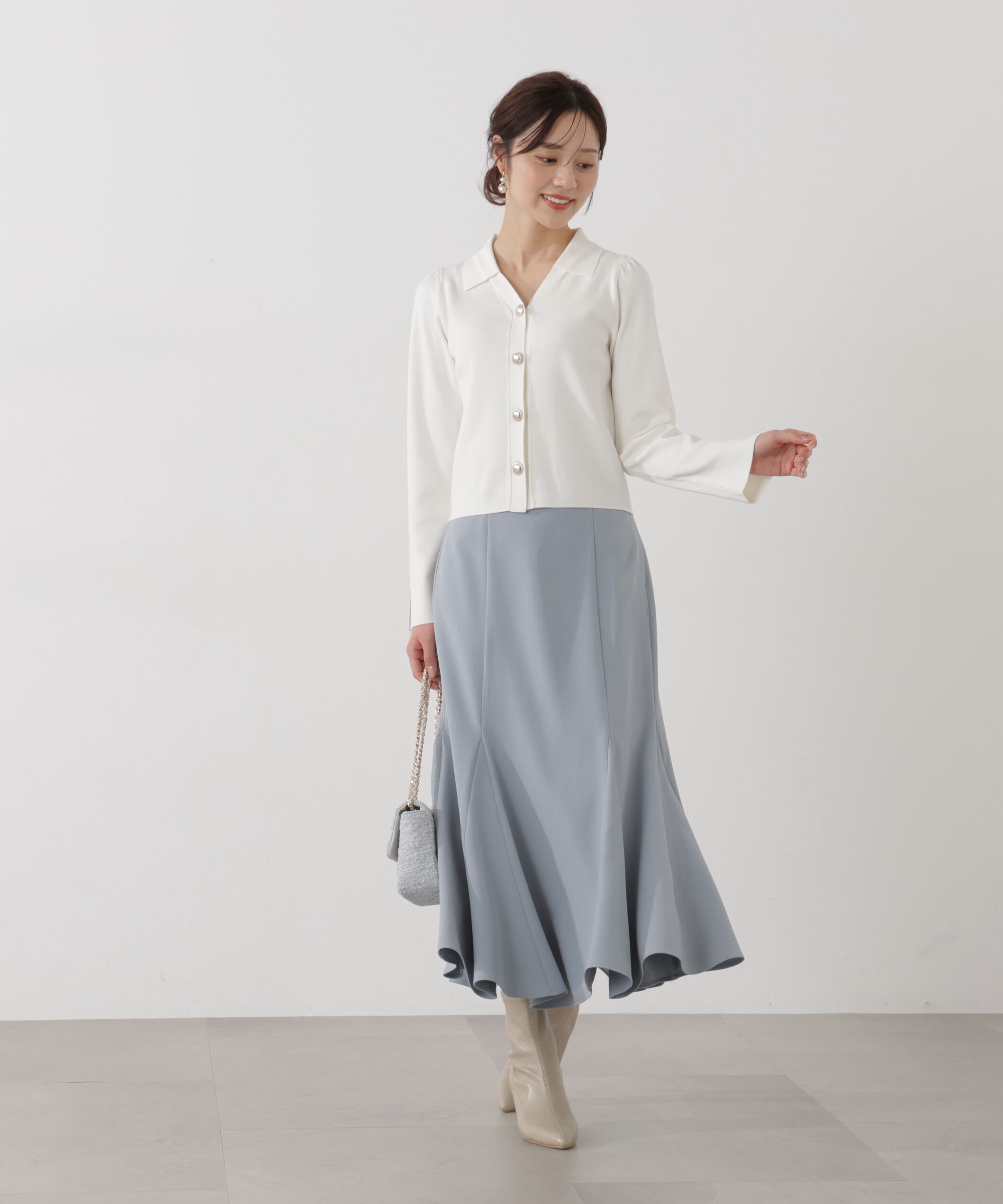 PROPORTION BODY DRESSING「ハイウエストマーメイドスカート　26SS」|スカート|ブルー