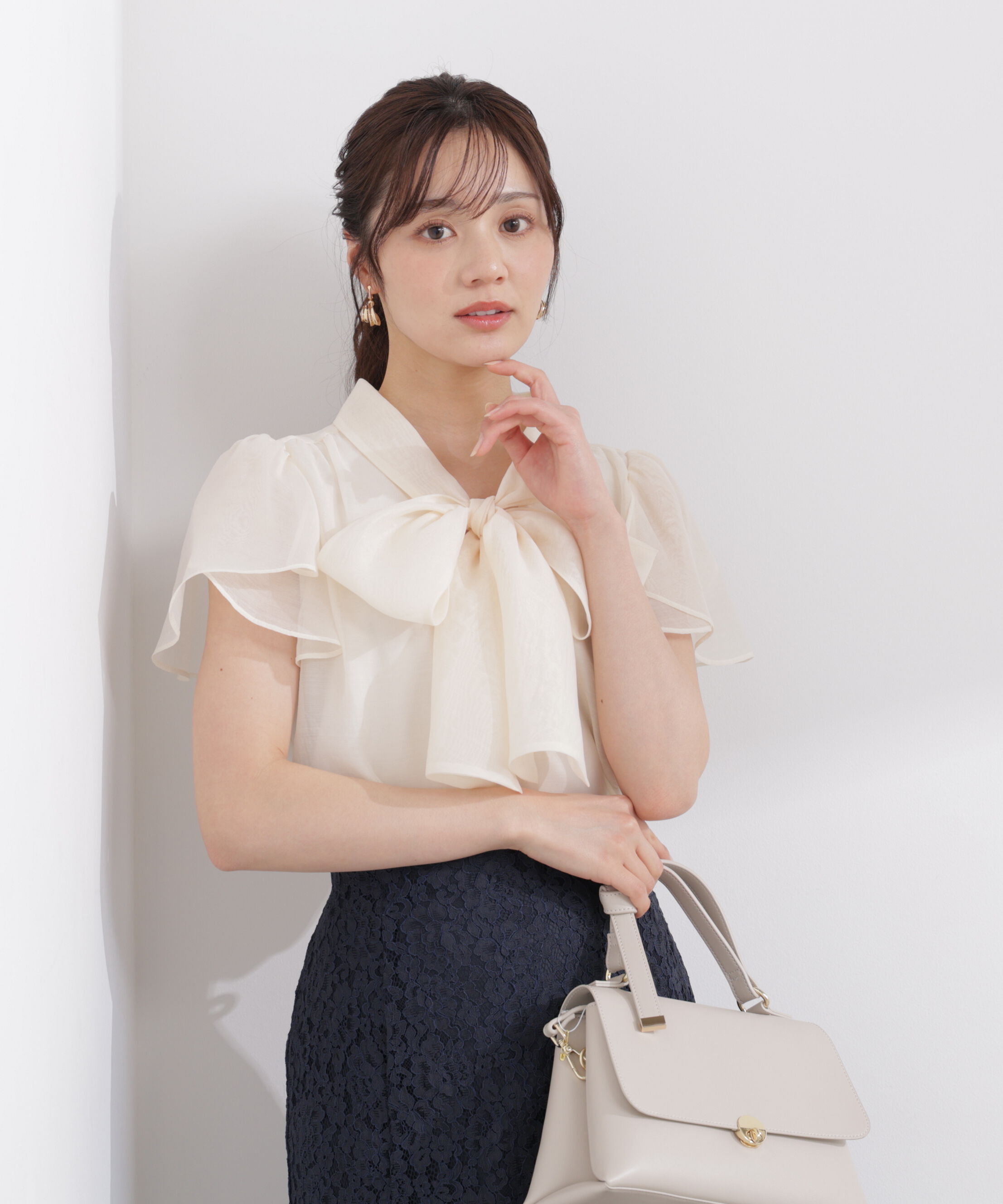 PROPORTION BODY DRESSING「チューリップ袖リボンブラウス 26SS」|シャツ・ブラウス|