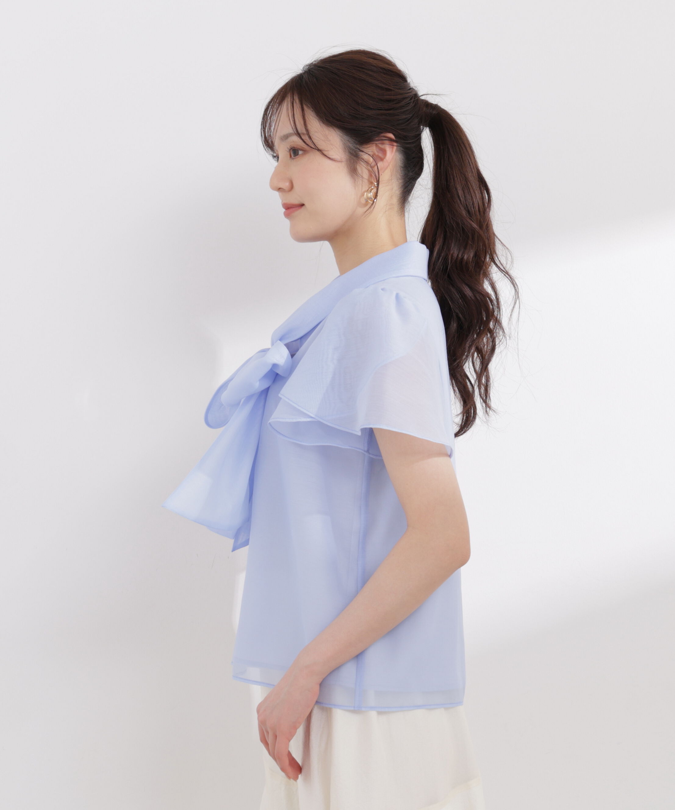 PROPORTION BODY DRESSING「チューリップ袖リボンブラウス 26SS」|シャツ・ブラウス|