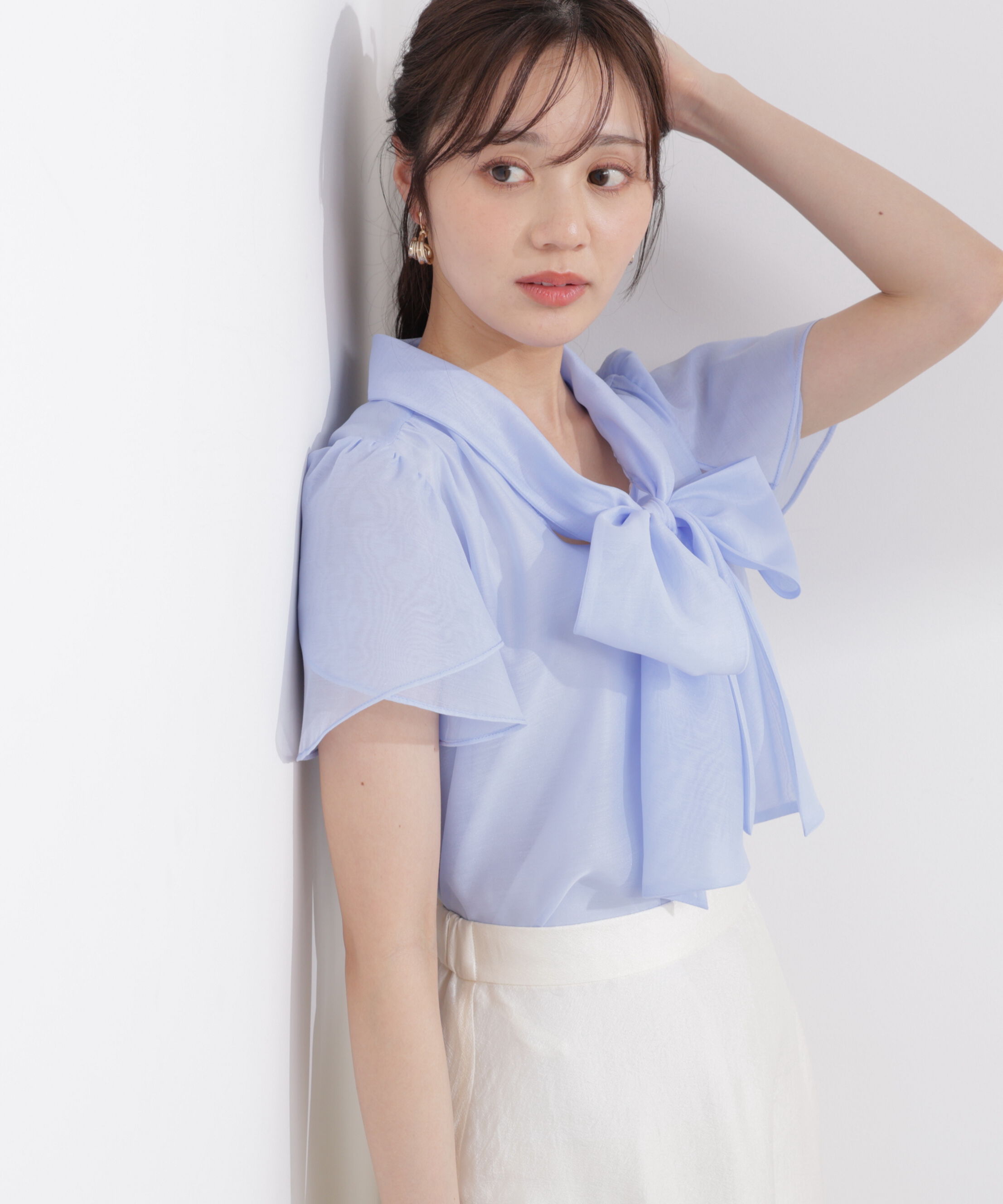 PROPORTION BODY DRESSING「チューリップ袖リボンブラウス 26SS」|シャツ・ブラウス|