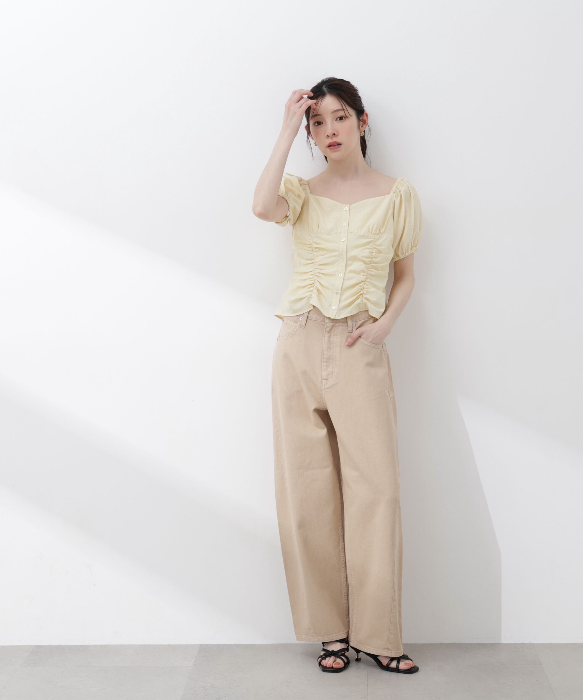 PROPORTION BODY DRESSING「〈a/mie〉パフスリーブドロストブラウス 26SS」|シャツ・ブラウス|