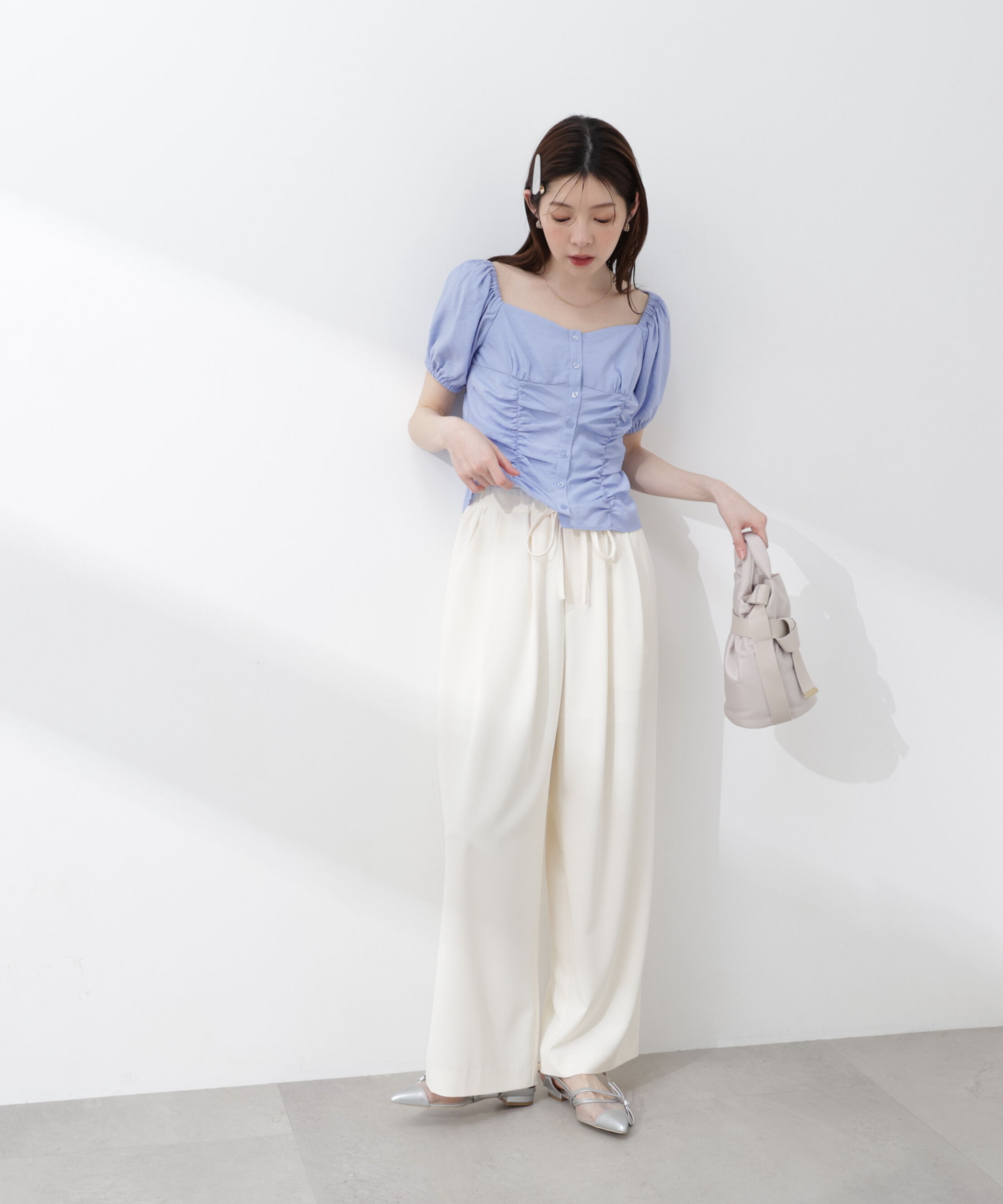 PROPORTION BODY DRESSING「〈a/mie〉パフスリーブドロストブラウス 26SS」|シャツ・ブラウス|
