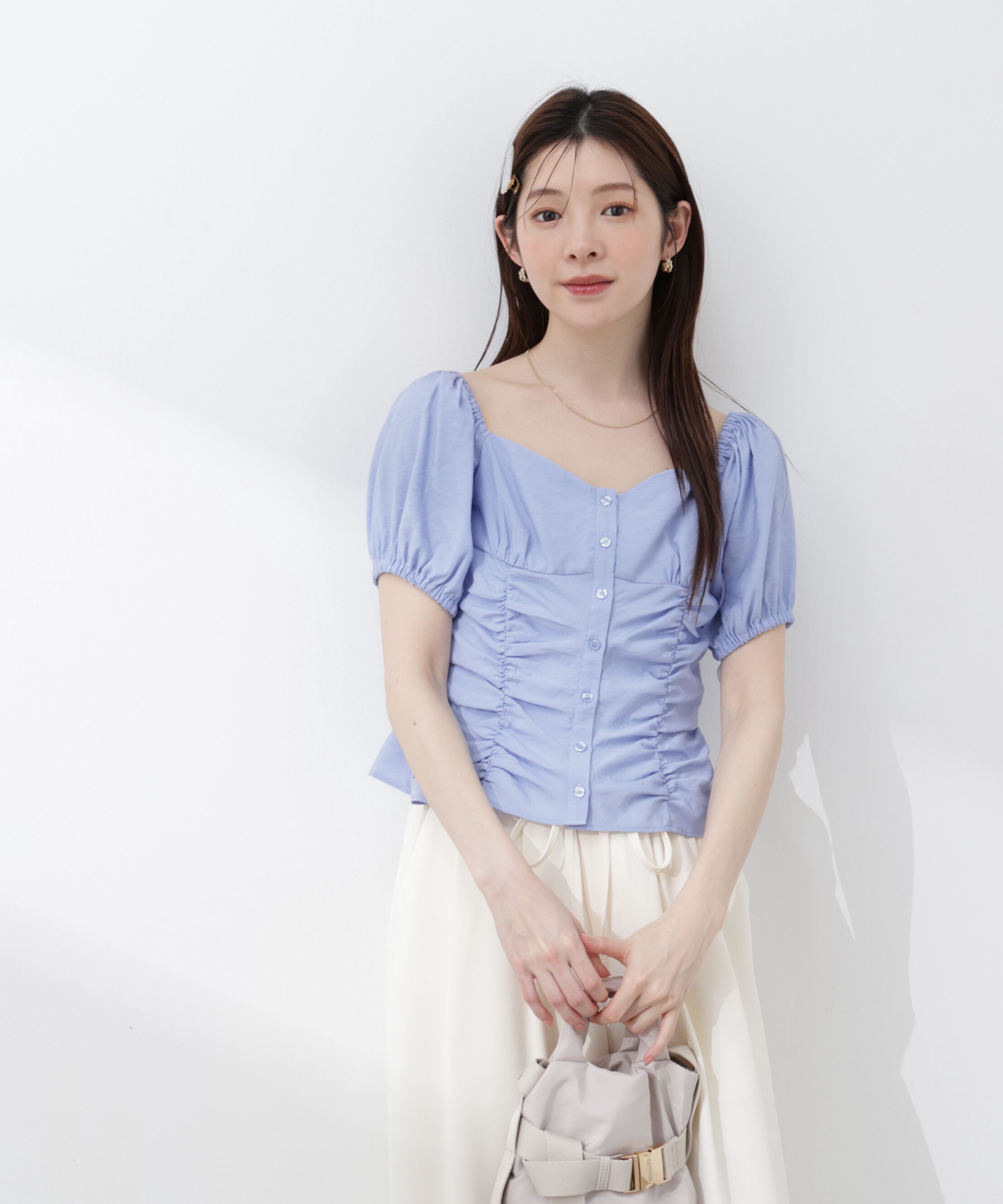 PROPORTION BODY DRESSING「〈a/mie〉パフスリーブドロストブラウス 26SS」|シャツ・ブラウス|