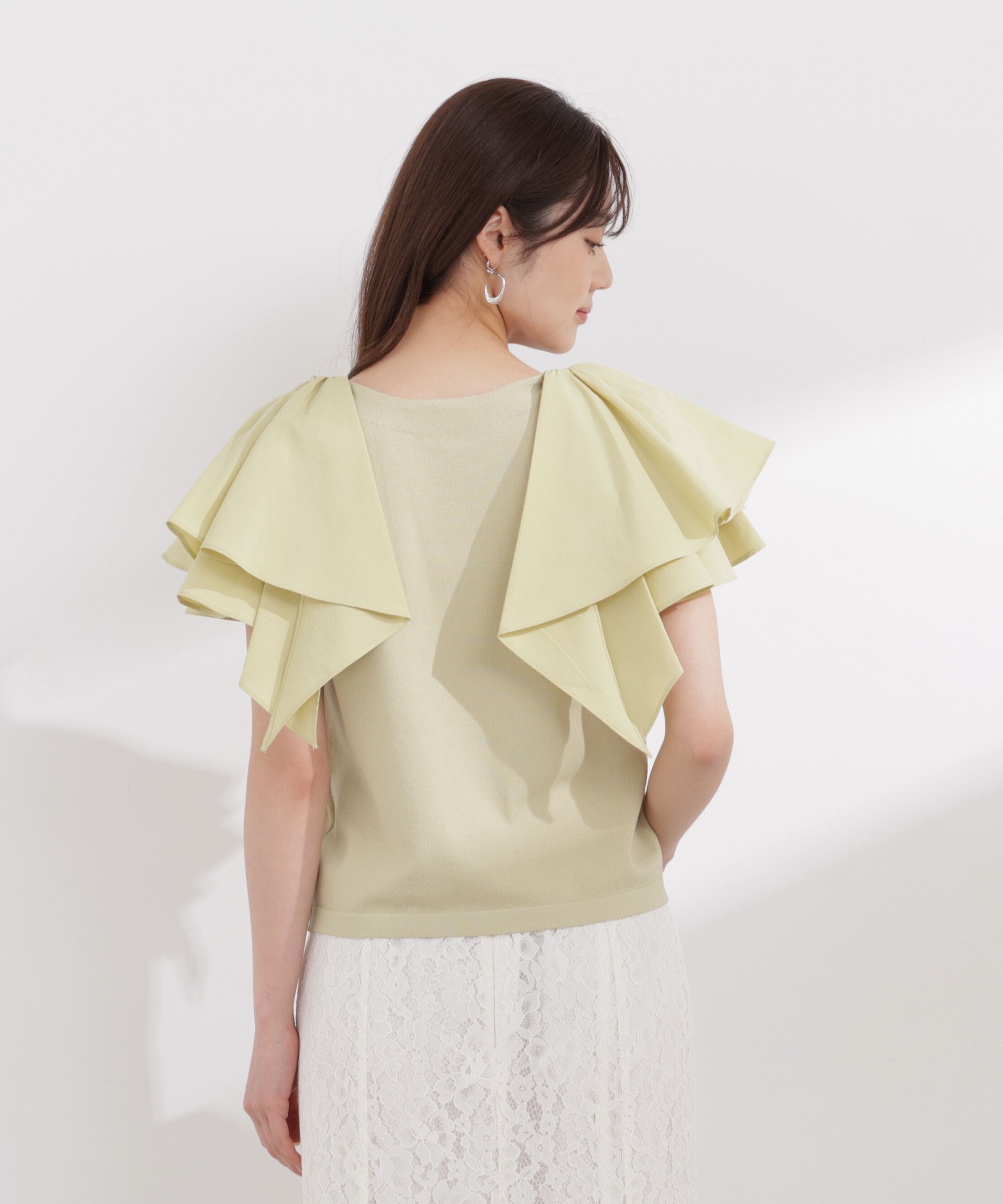 PROPORTION BODY DRESSING「ボリュームラッフルスリーブニット 26SS」|ニット・セーター|