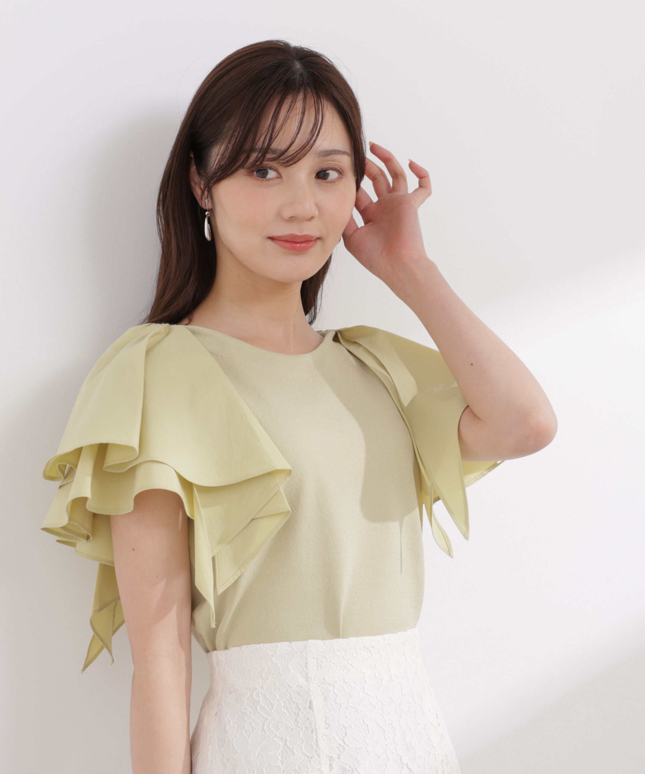 PROPORTION BODY DRESSING「ボリュームラッフルスリーブニット 26SS」|ニット・セーター|