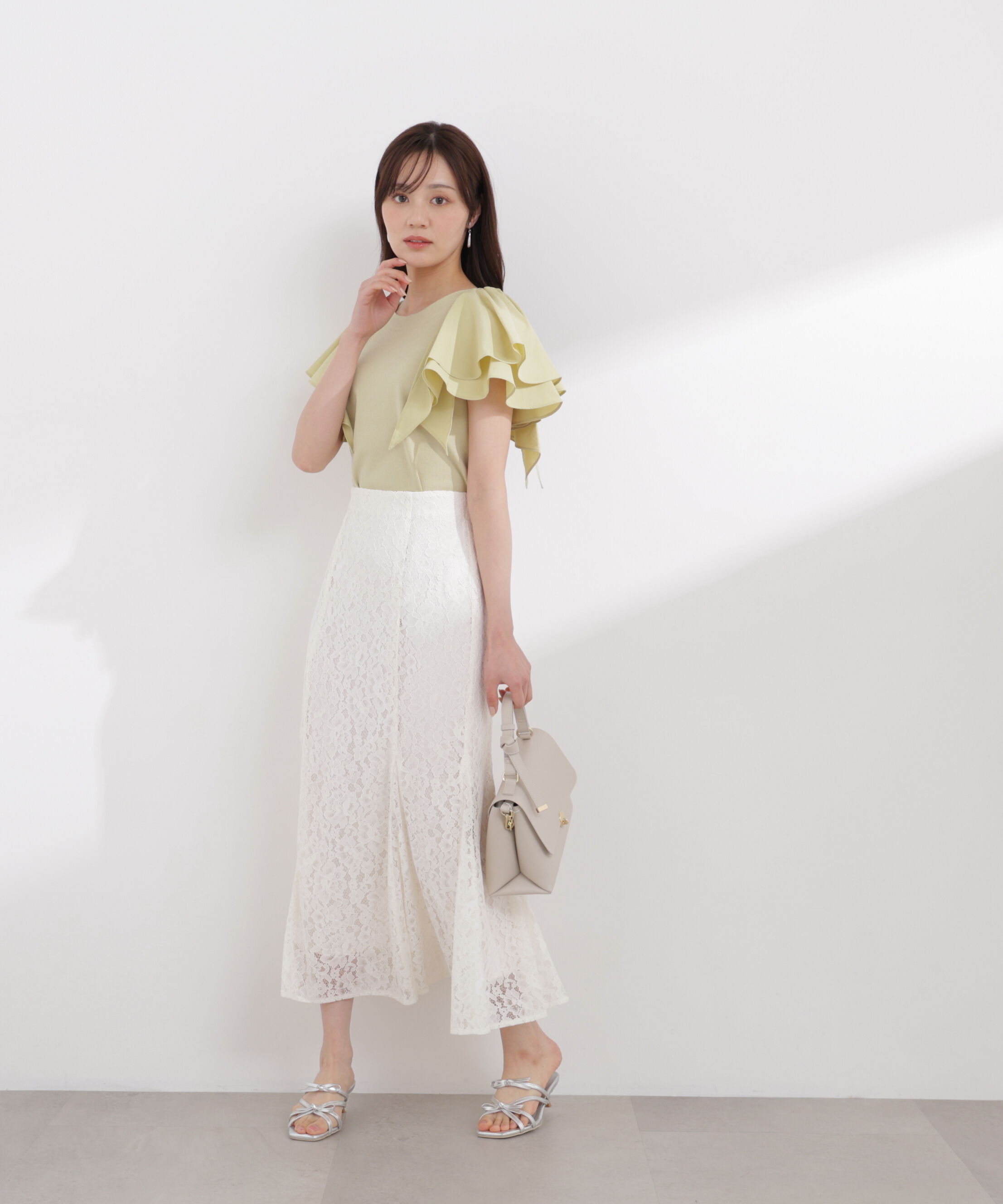 PROPORTION BODY DRESSING「ボリュームラッフルスリーブニット 26SS」|ニット・セーター|