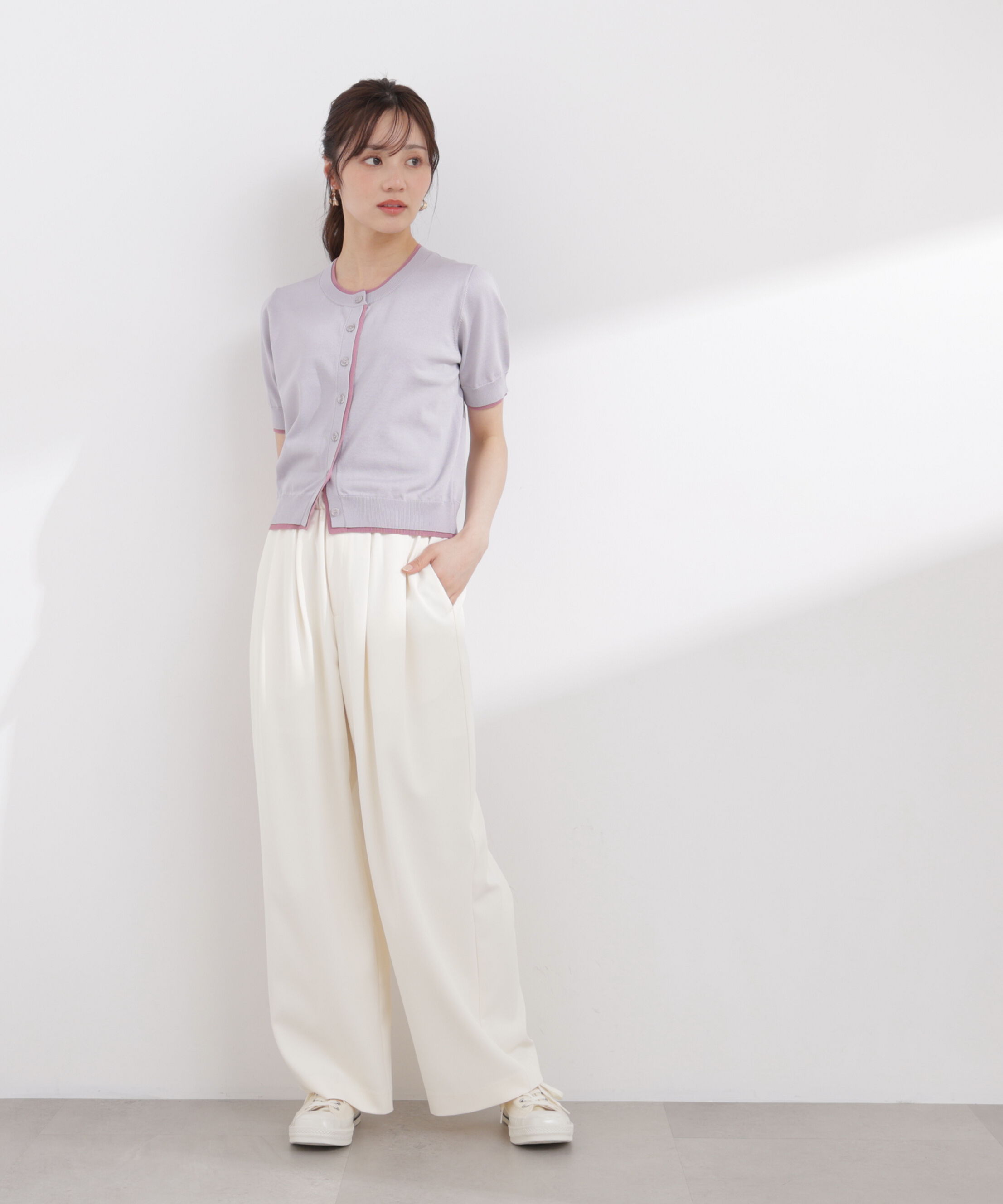 PROPORTION BODY DRESSING「〈a/mie〉配色カーディガン 26SS」|ニット・セーター|