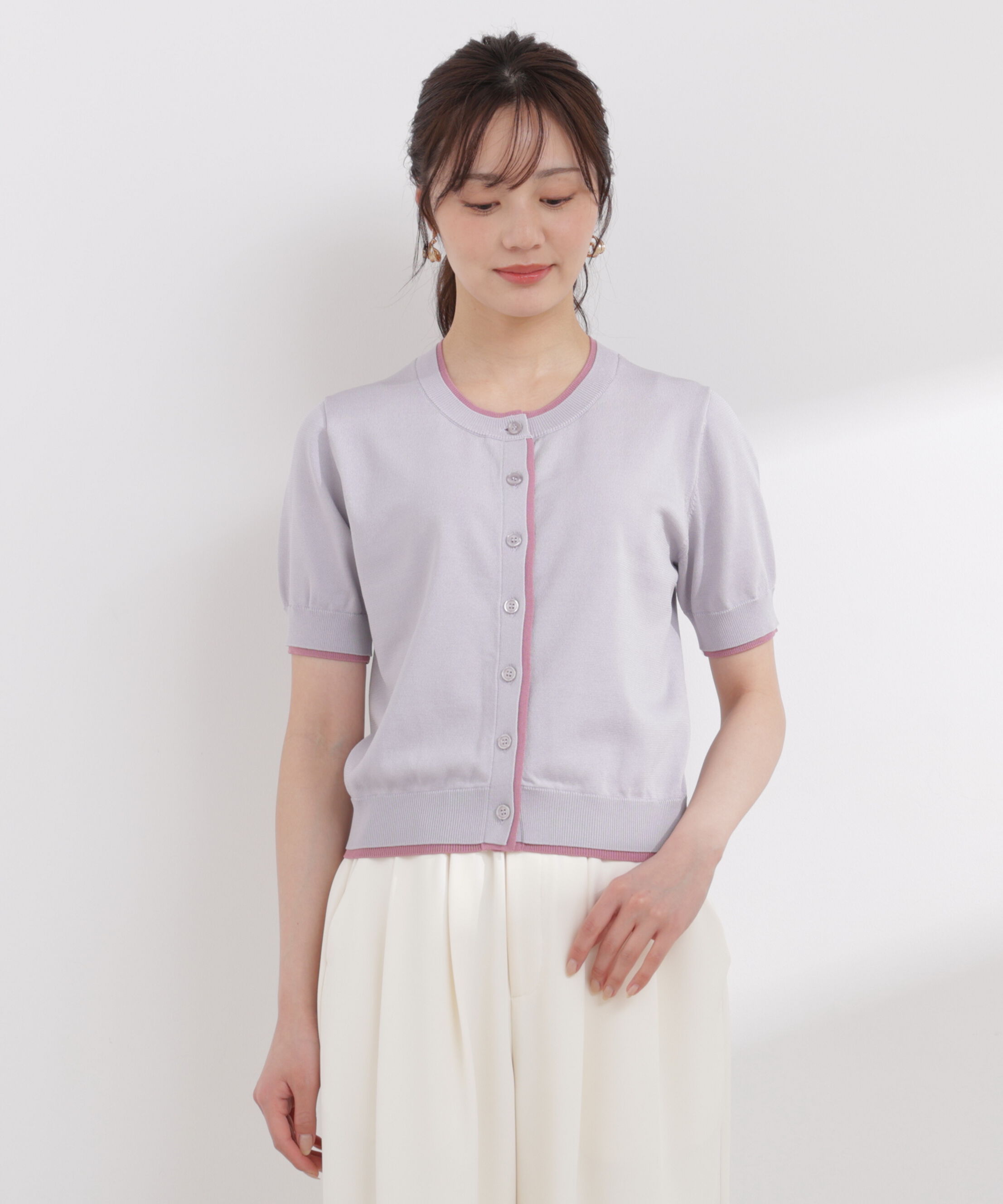 PROPORTION BODY DRESSING「〈a/mie〉配色カーディガン 26SS」|ニット・セーター|