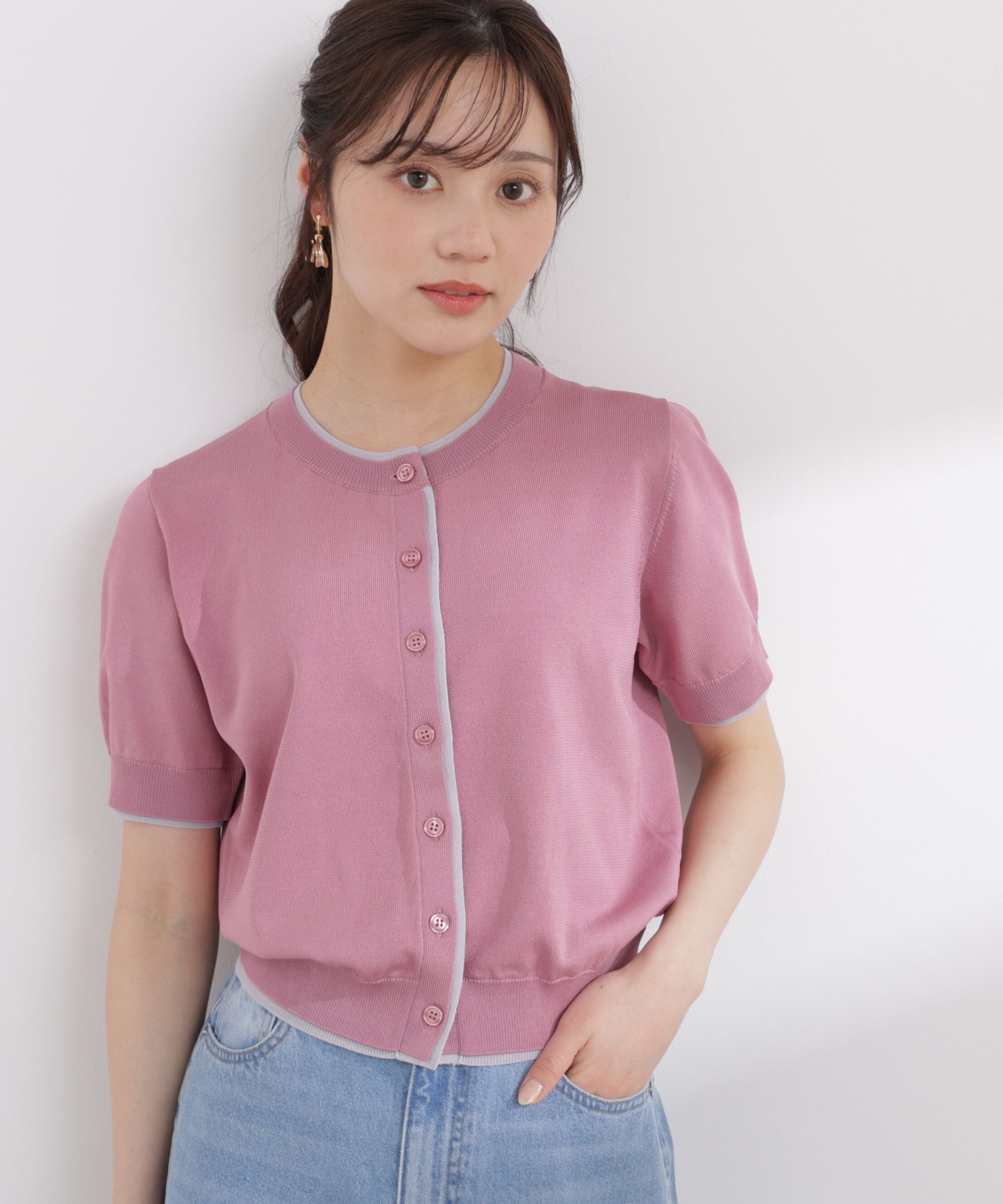 PROPORTION BODY DRESSING「〈a/mie〉配色カーディガン 26SS」|ニット・セーター|