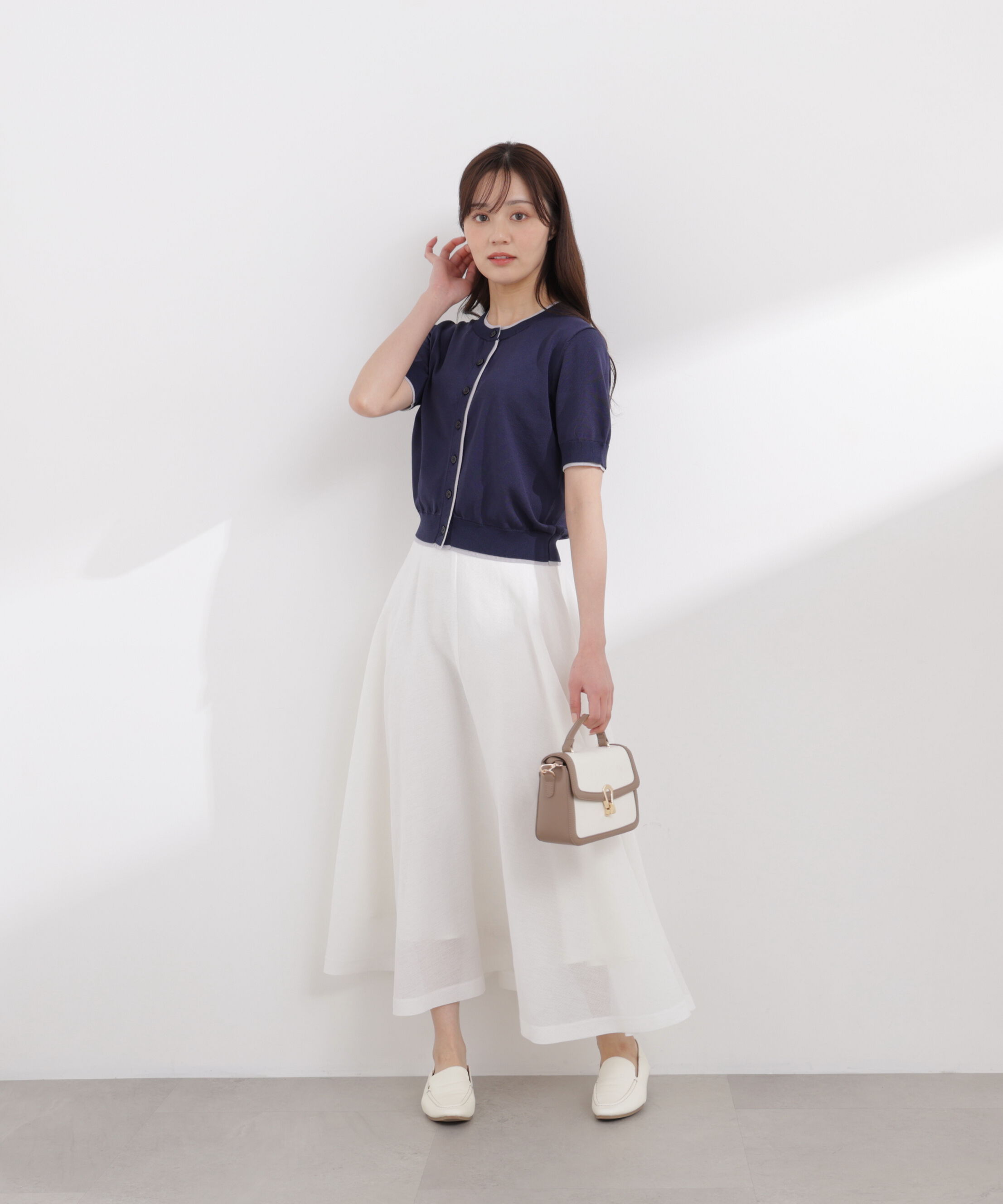 PROPORTION BODY DRESSING「〈a/mie〉配色カーディガン 26SS」|ニット・セーター|