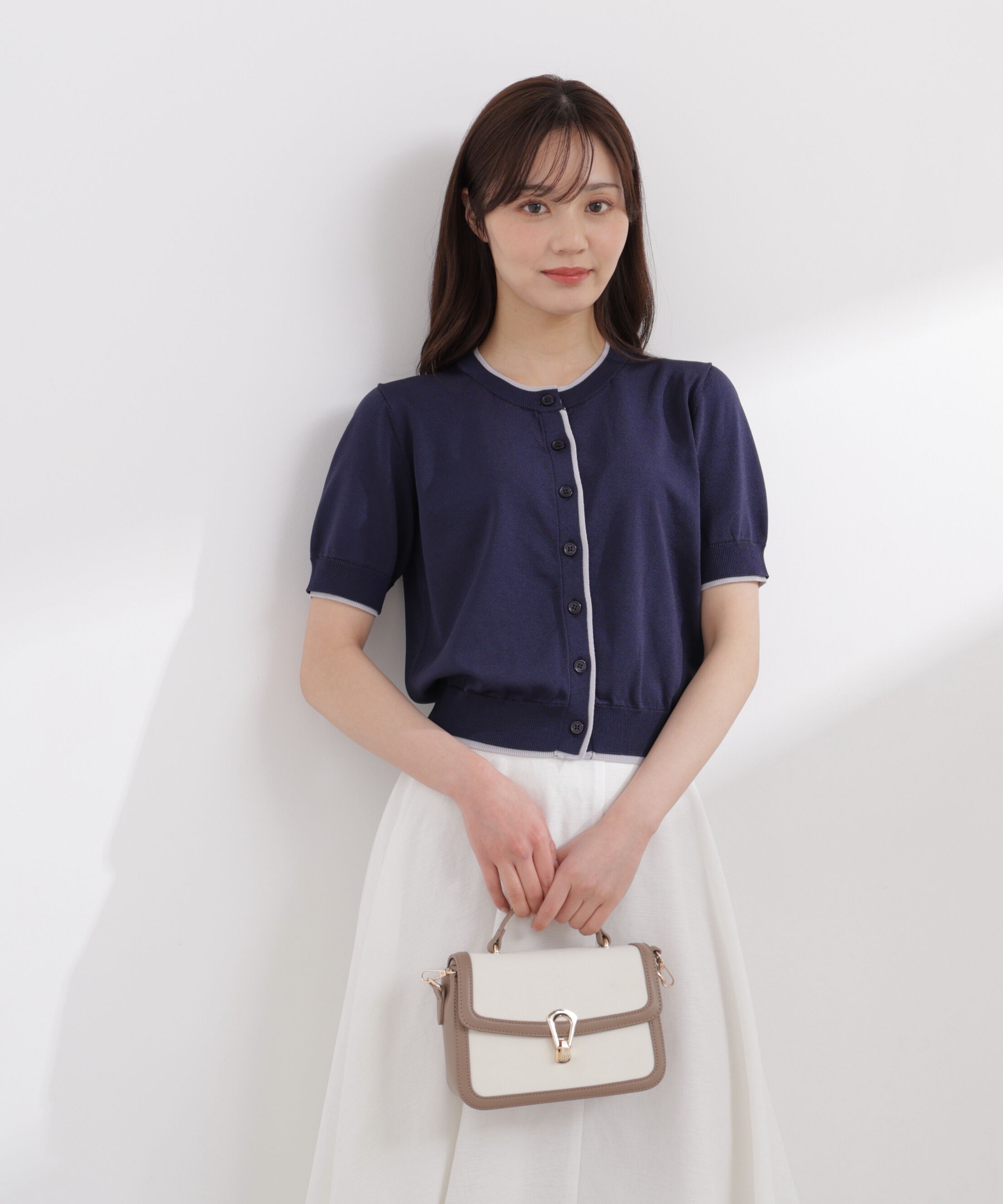 PROPORTION BODY DRESSING「〈a/mie〉配色カーディガン 26SS」|ニット・セーター|