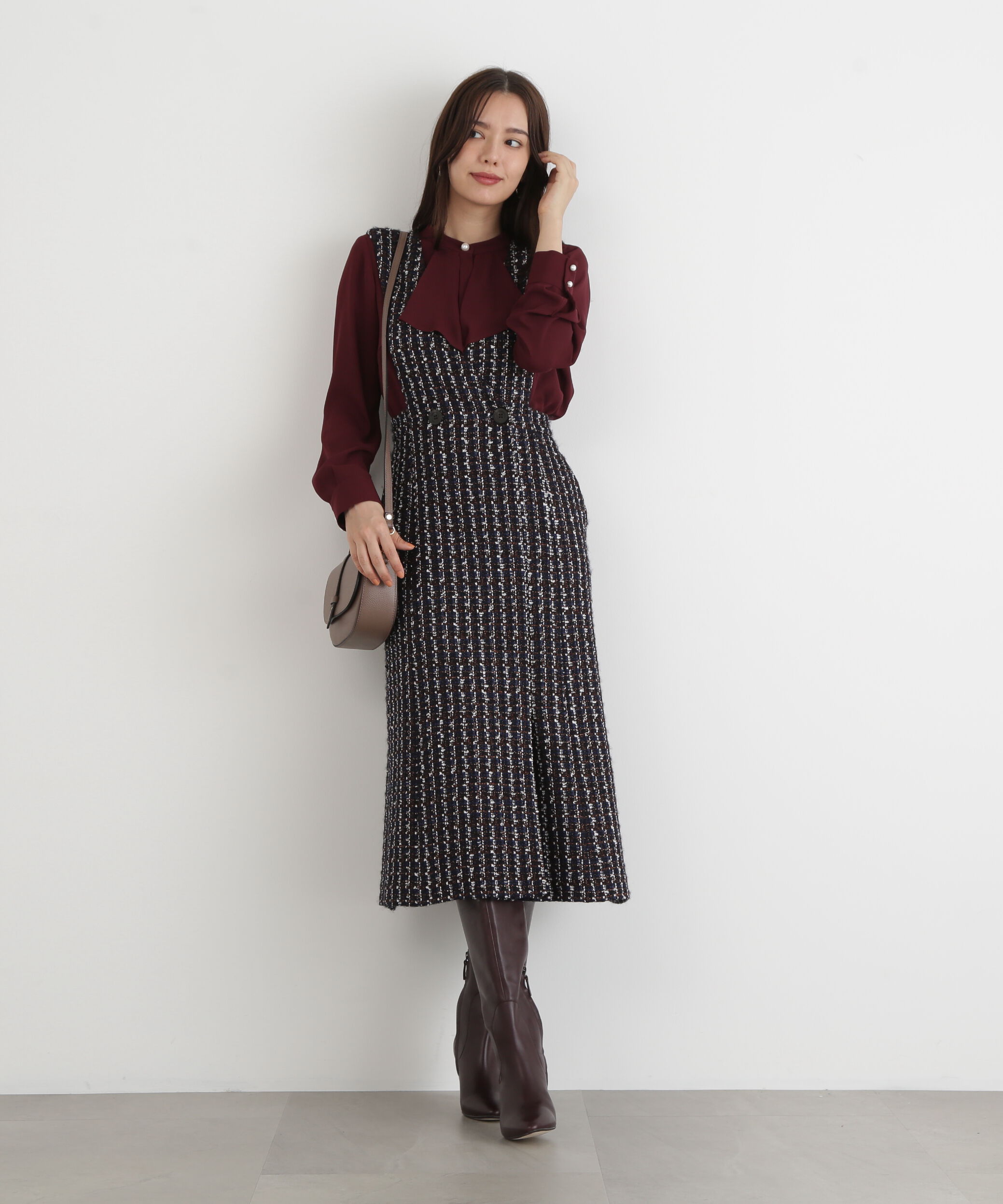  「◆フロントラッフルパール釦ブラウス」|シャツ・ブラウス|