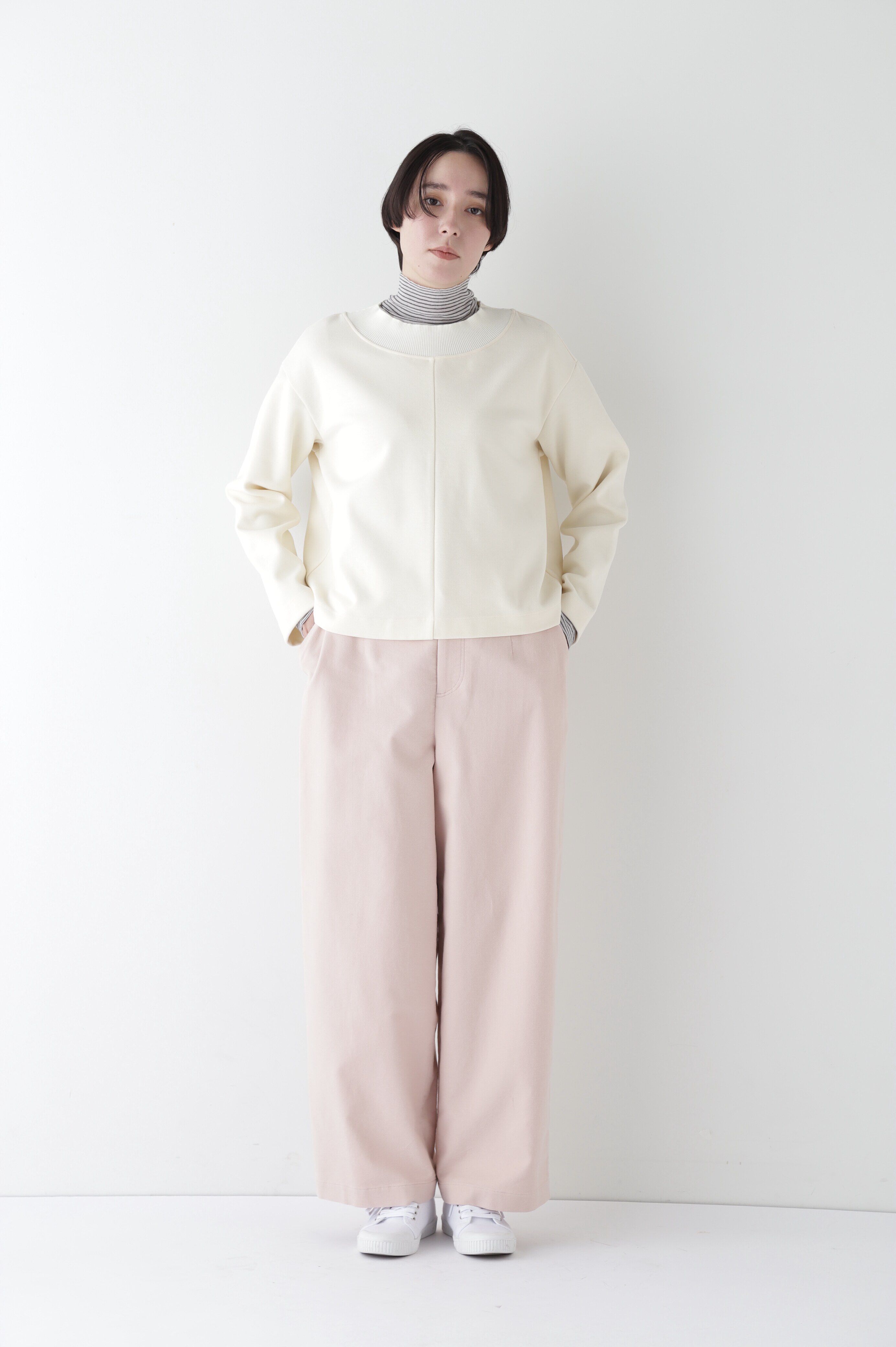  「◆ニードルパンチリブクルーネックプルオーバー」|Tシャツ・カットソー|