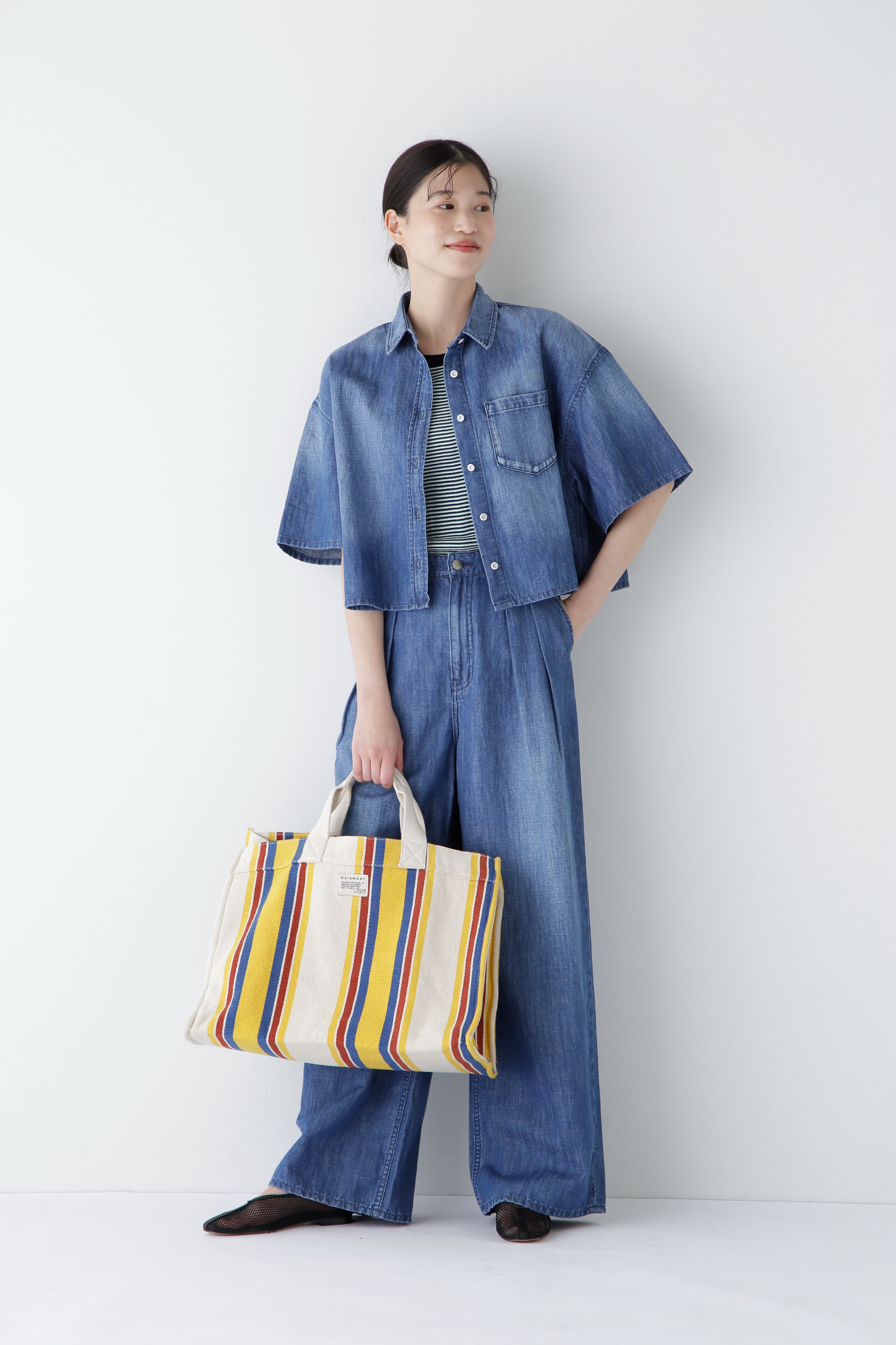  「◆クロップド半袖デニムブラ」|シャツ・ブラウス|