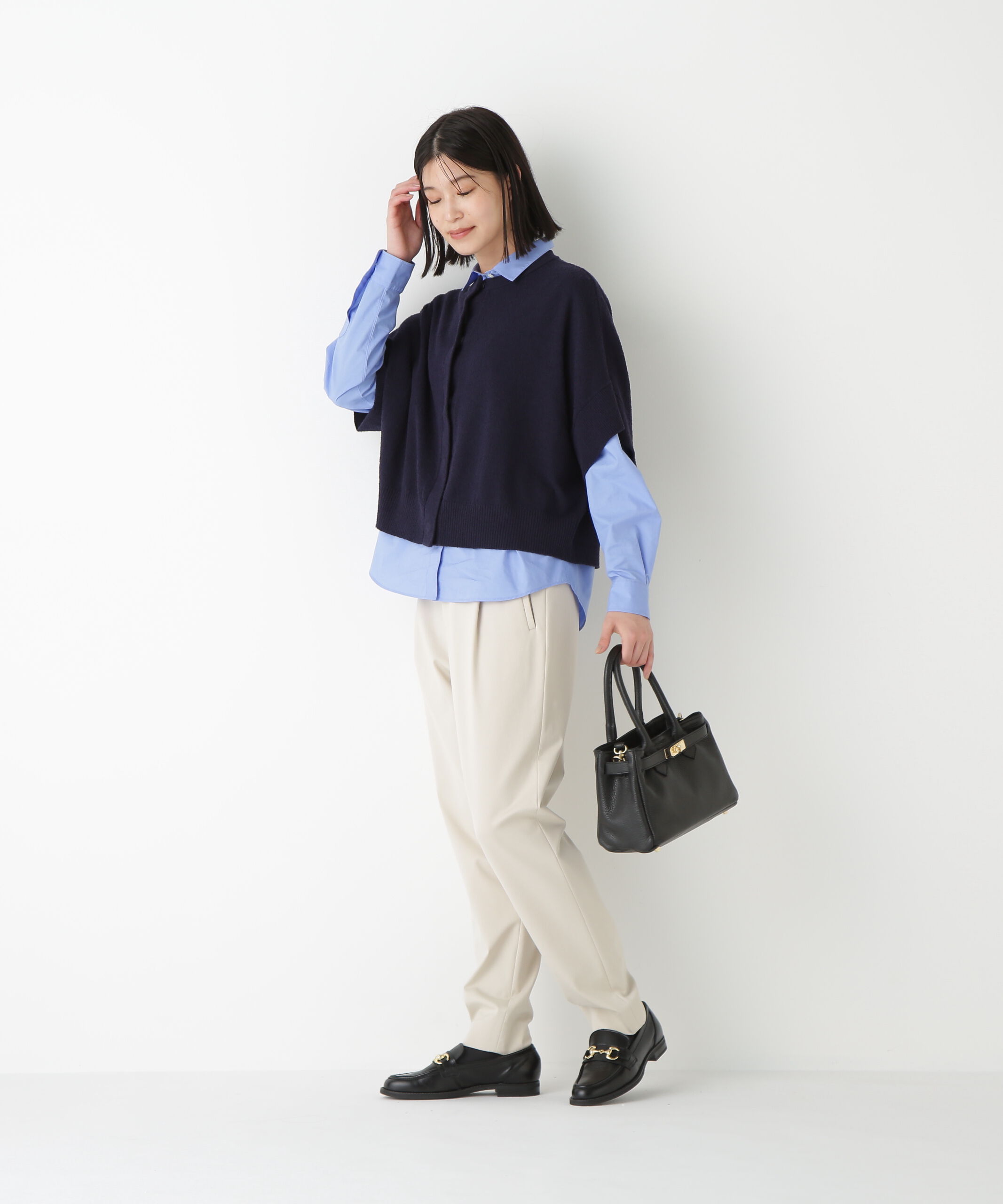  「◆綿ナイロンブークレ半袖カーディガン」|ニット・セーター|