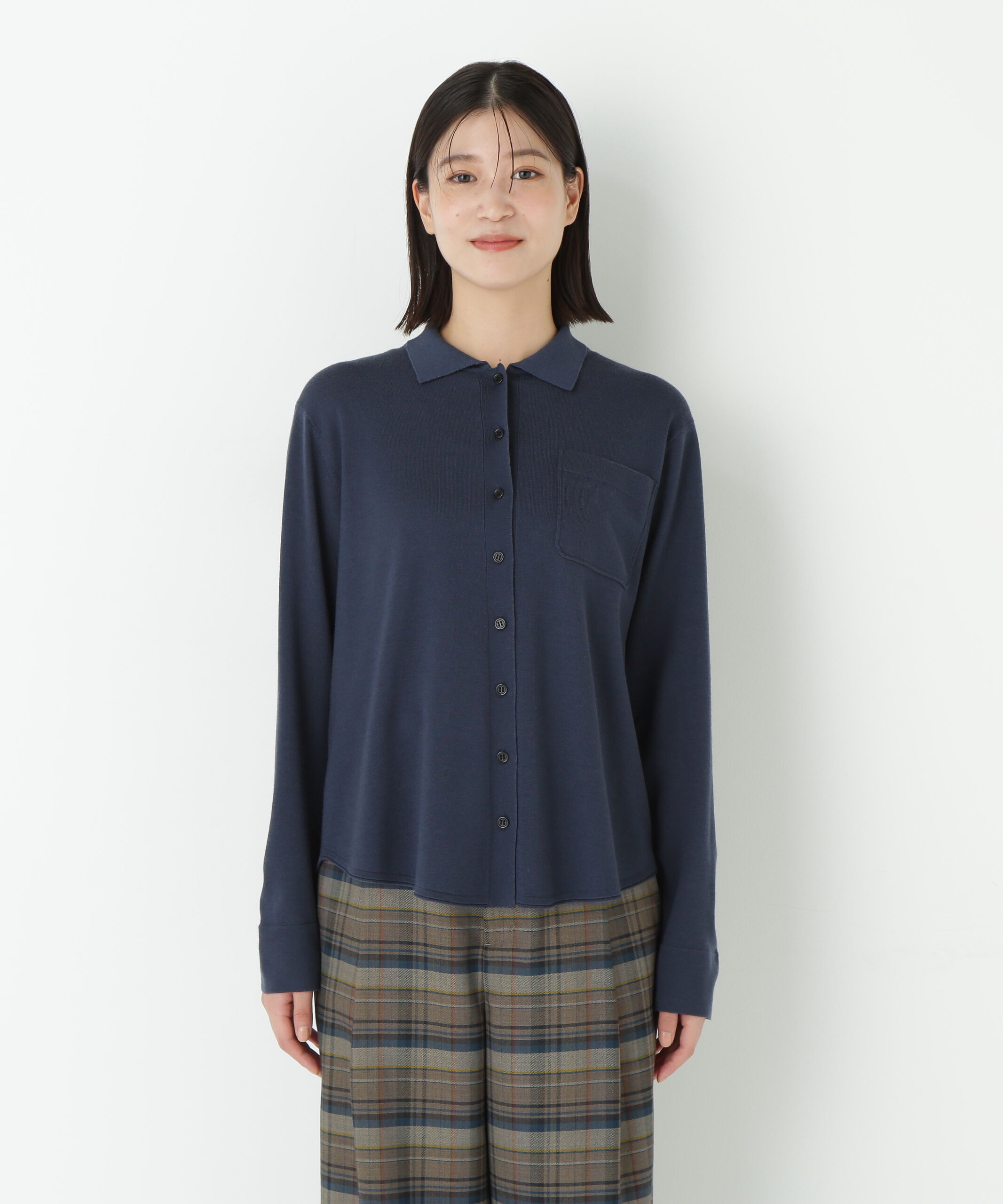  「◆クリアウール混ニットシャツ」|ニット・セーター|