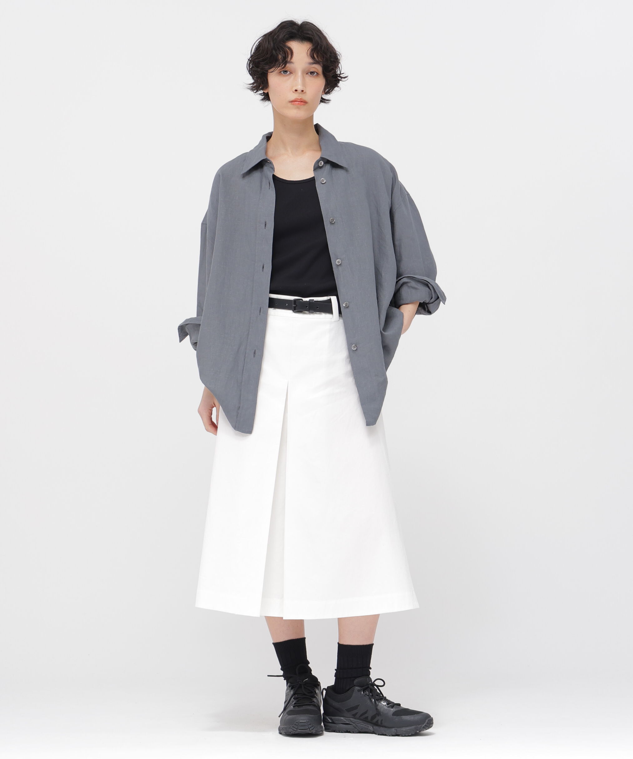  「STIFF COTTON TWILL SKIRT」|スカート|WHITE