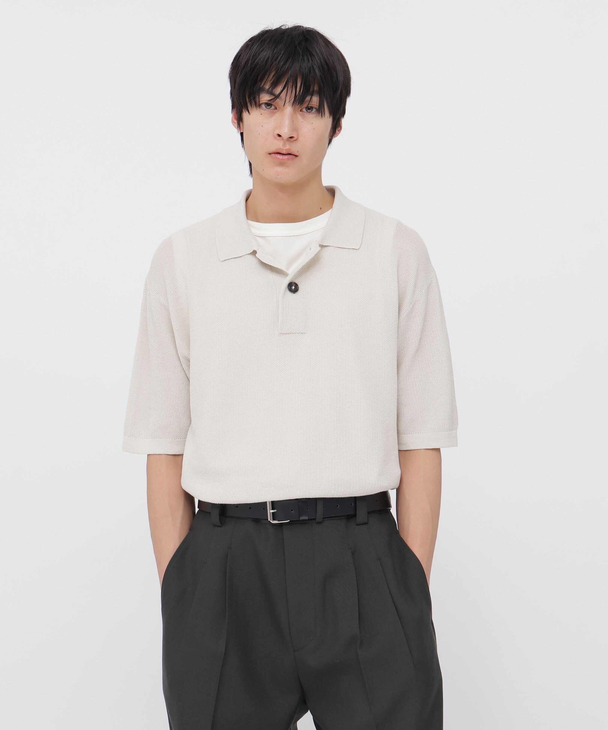 MARGARET HOWELL「COTTON RAMIE PIQUE KNITWEAR」|ニット・セーター|ECRU2