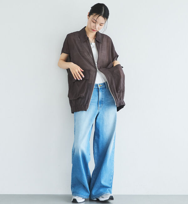 Doux archives「フレンチスリーブジップシアージャケット」|テーラードジャケット|