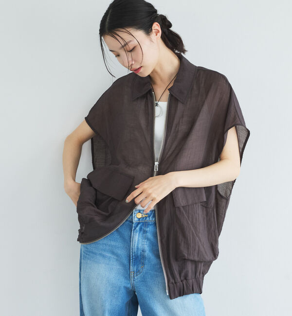 Doux archives「フレンチスリーブジップシアージャケット」|テーラードジャケット|