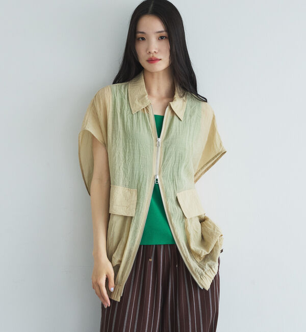 Doux archives「フレンチスリーブジップシアージャケット」|テーラードジャケット|