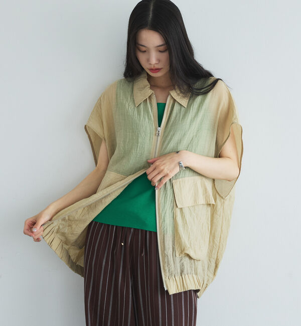 Doux archives「フレンチスリーブジップシアージャケット」|テーラードジャケット|