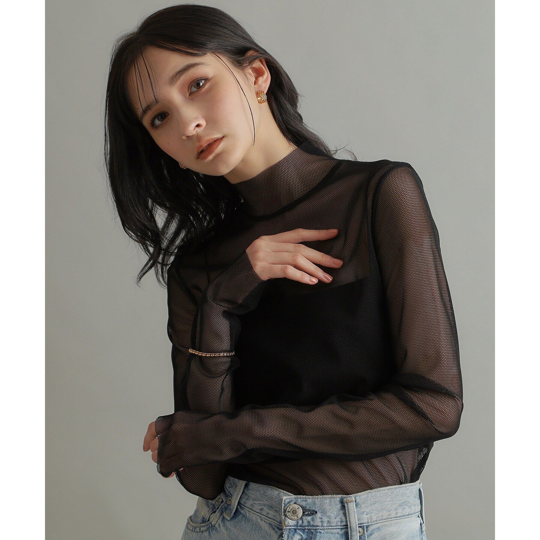 COCOSHNIK ONKITSCH「シルバー スモールフープ マーキスメッシュ ピアス GP」|ピアス|