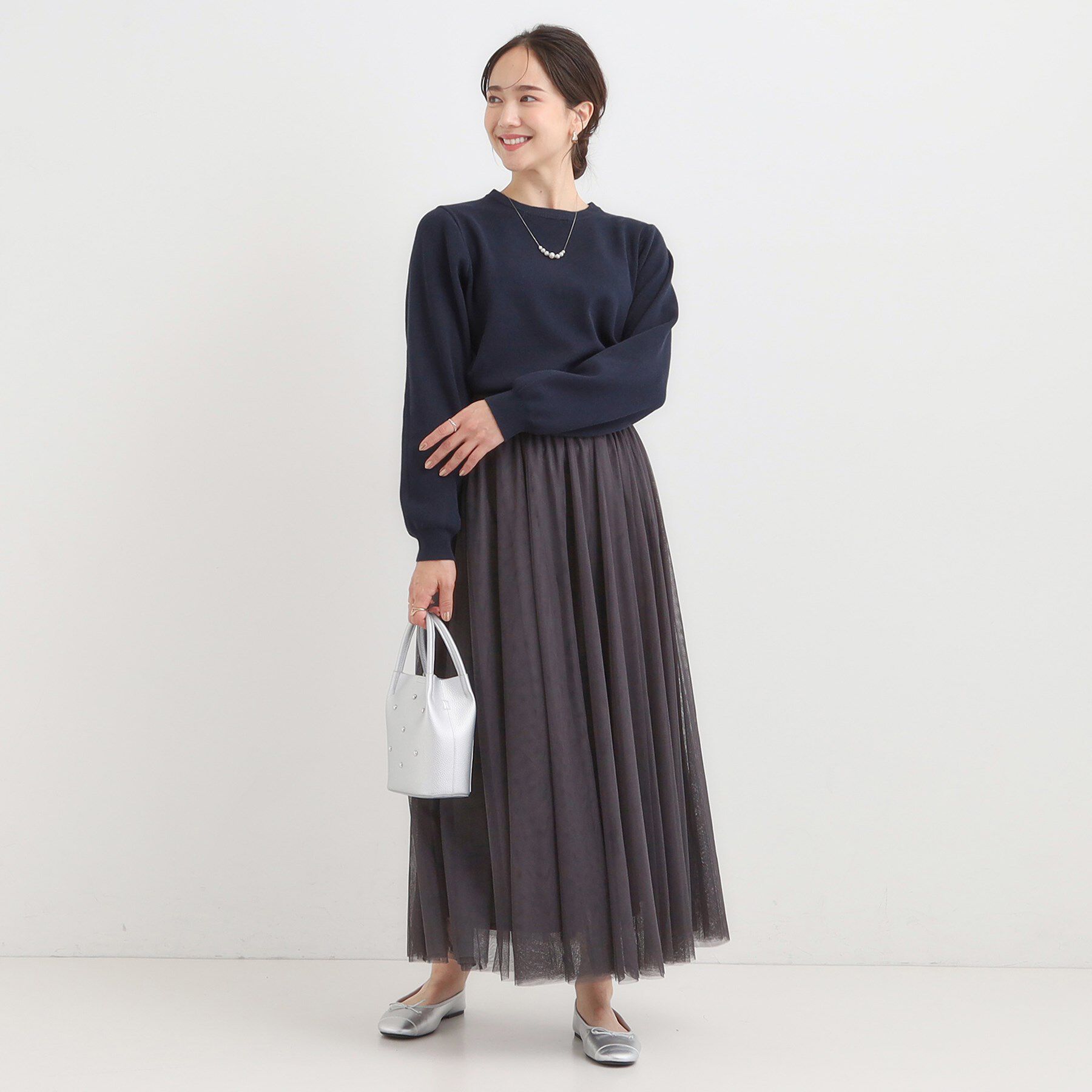 SHOO･LA･RUE「【襟取り外し可/S-LL】上品見え レース襟ニット」|ニット・セーター|