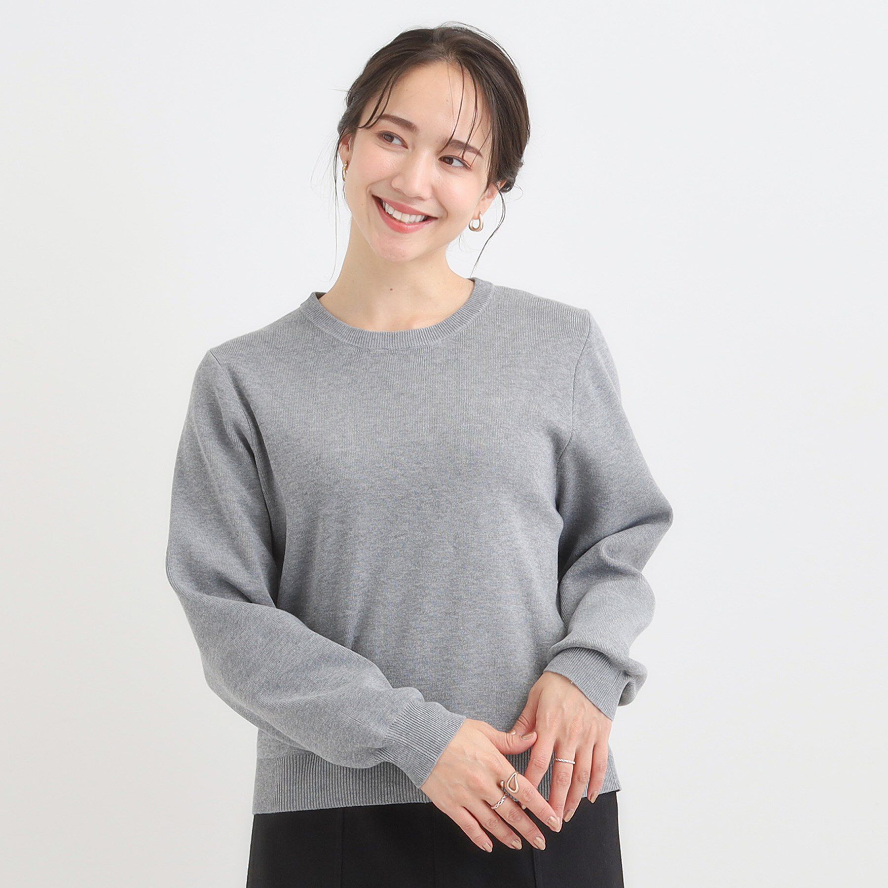 SHOO･LA･RUE「【襟取り外し可/S-LL】上品見え レース襟ニット」|ニット・セーター|