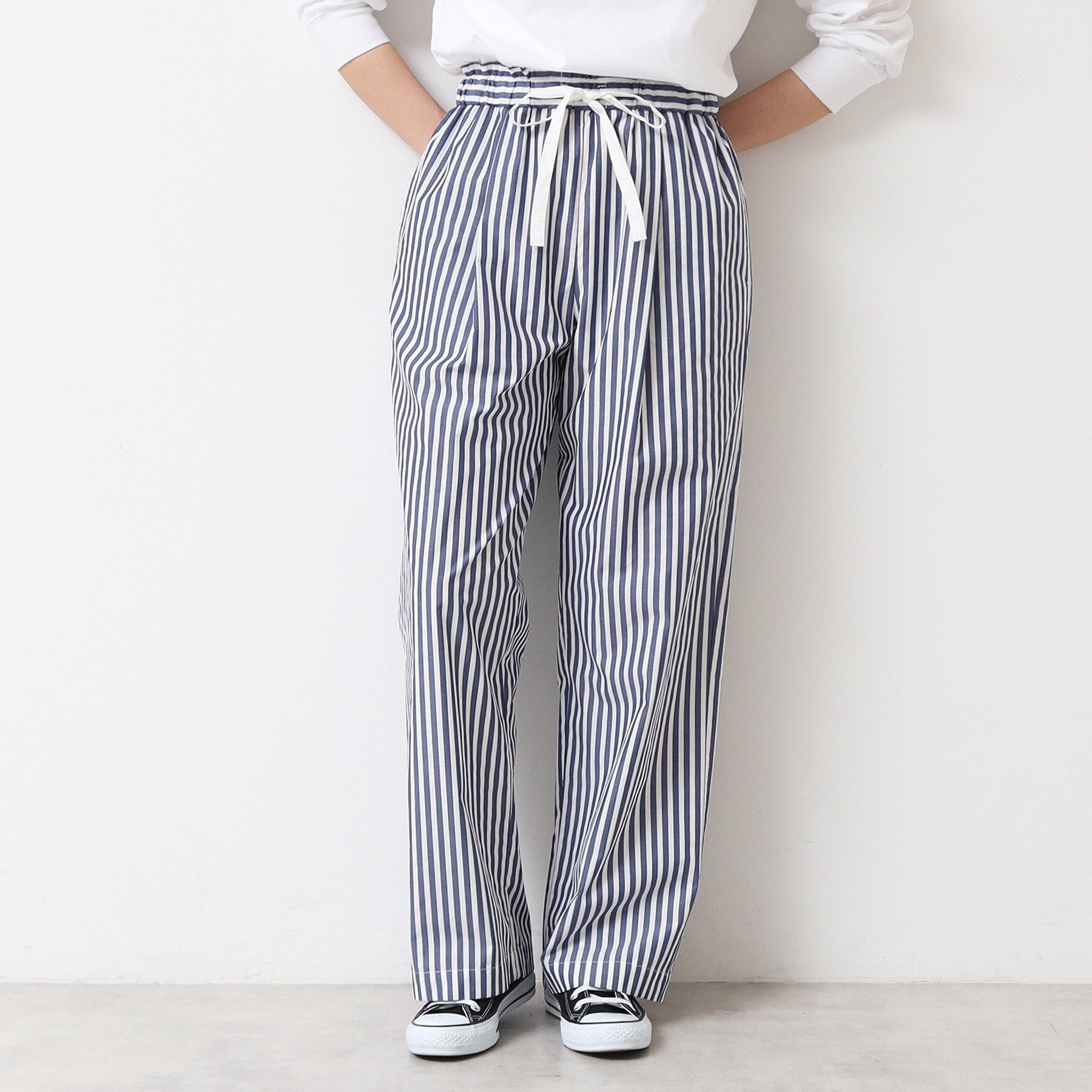 Dessin「【洗える・ウエストゴム】ストライプリラックスパンツ」|その他|