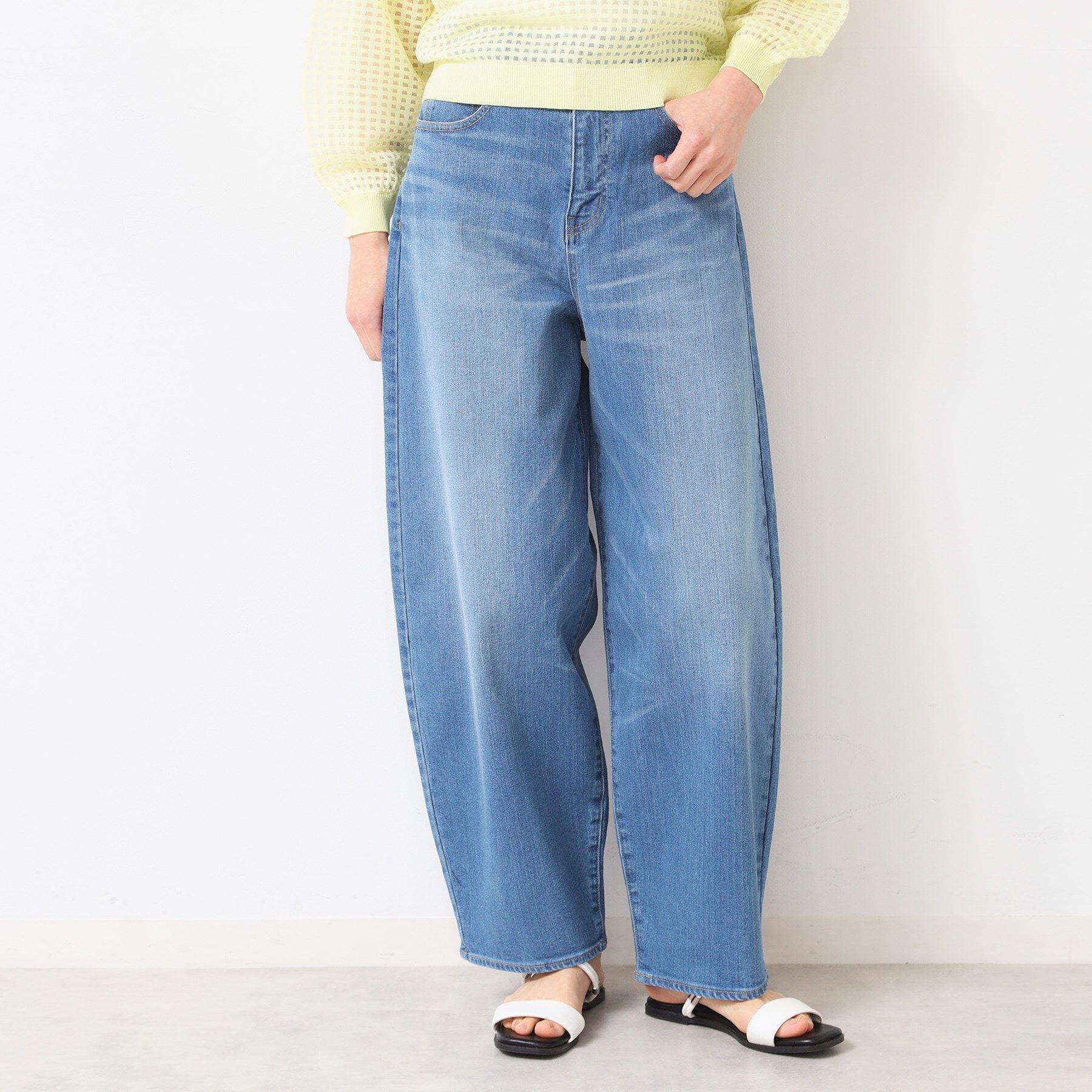 Dessin「【洗える】デニムカーブパンツ」|デニム|ブルー(091)