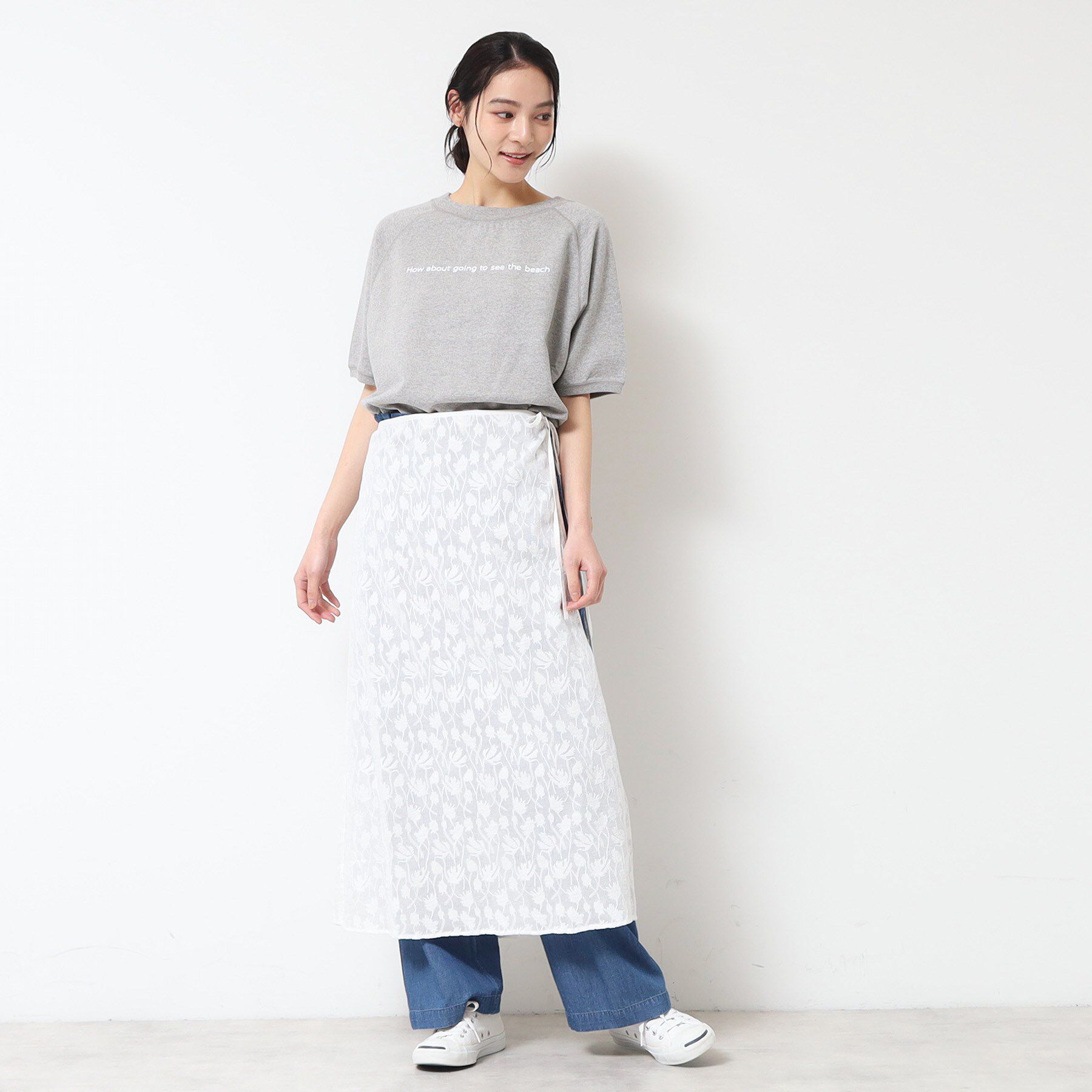 Dessin「【洗える】刺繍柄インドレース巻きスカート」|スカート|