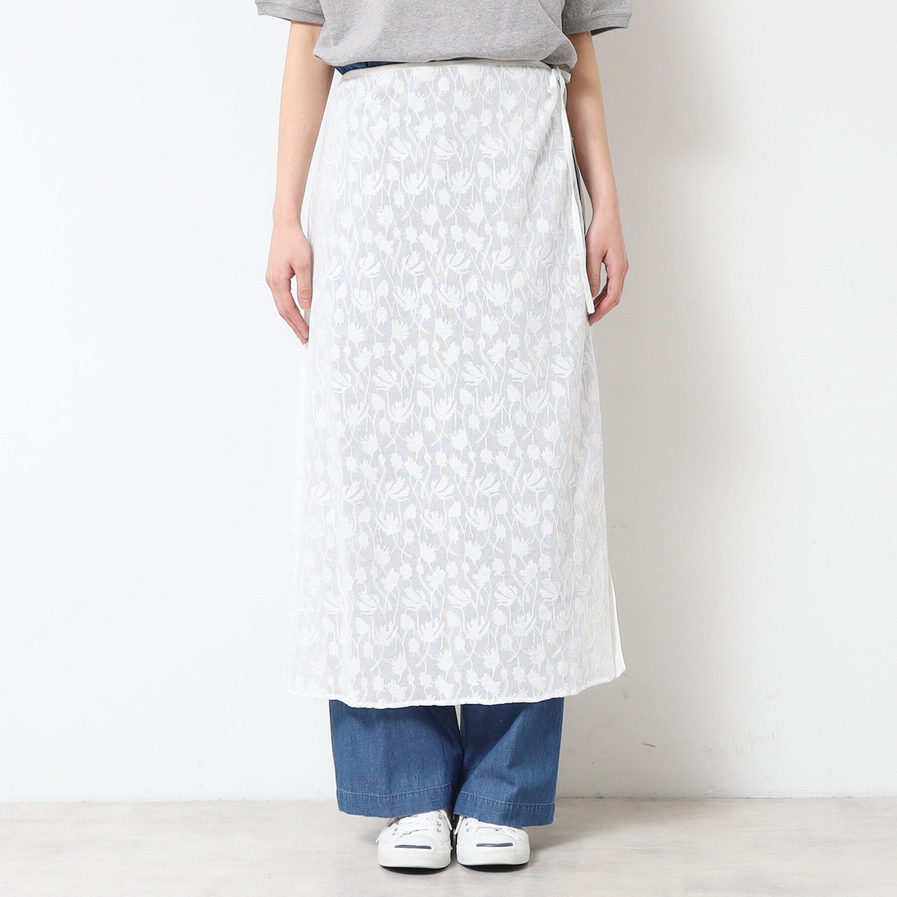 Dessin「【洗える】刺繍柄インドレース巻きスカート」|スカート|