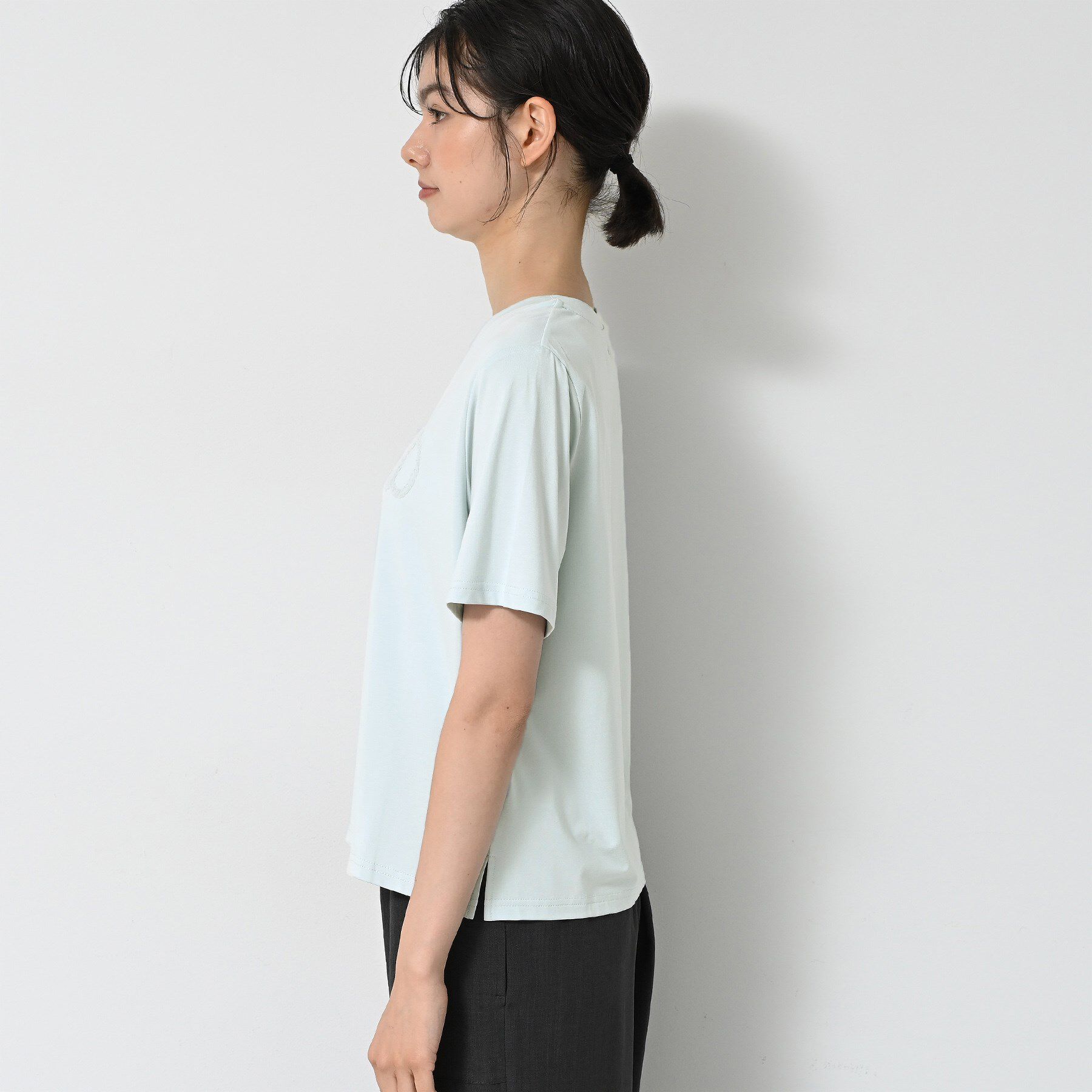 Dessin「【洗える】チュール刺繍Tシャツ」|Tシャツ・カットソー|