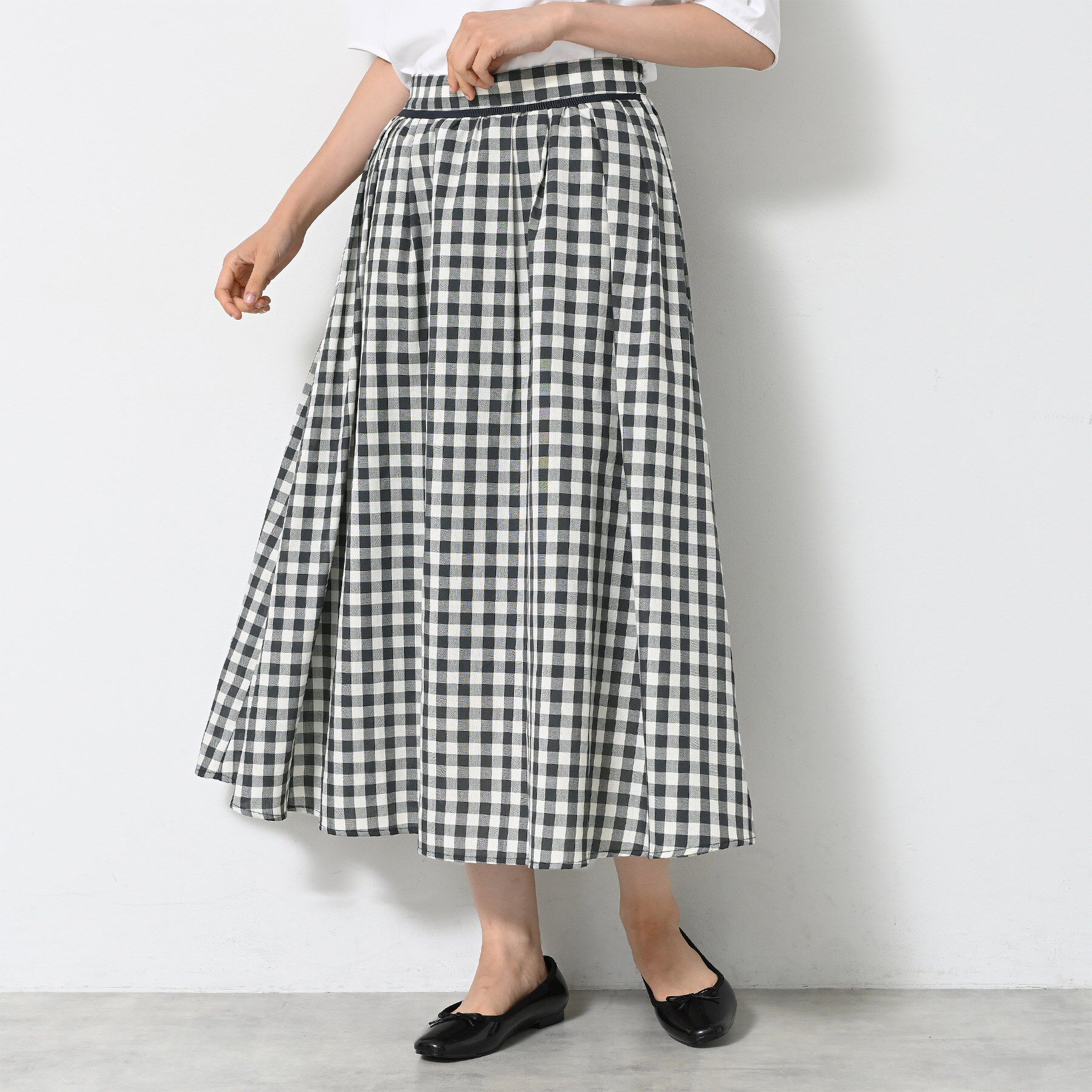 Dessin「【洗える】映えチェック柄ギャザースカート」|スカート|