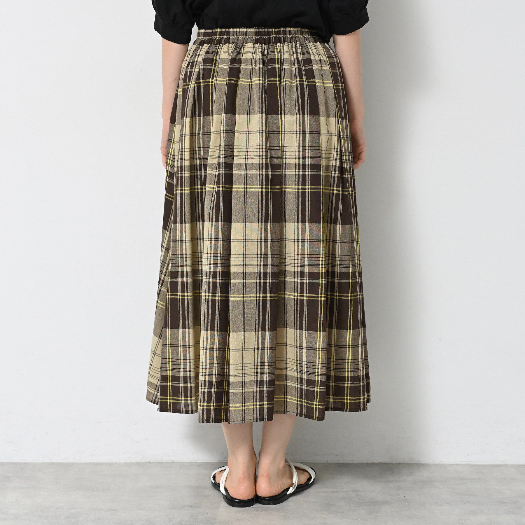 Dessin「【洗える】映えチェック柄ギャザースカート」|スカート|