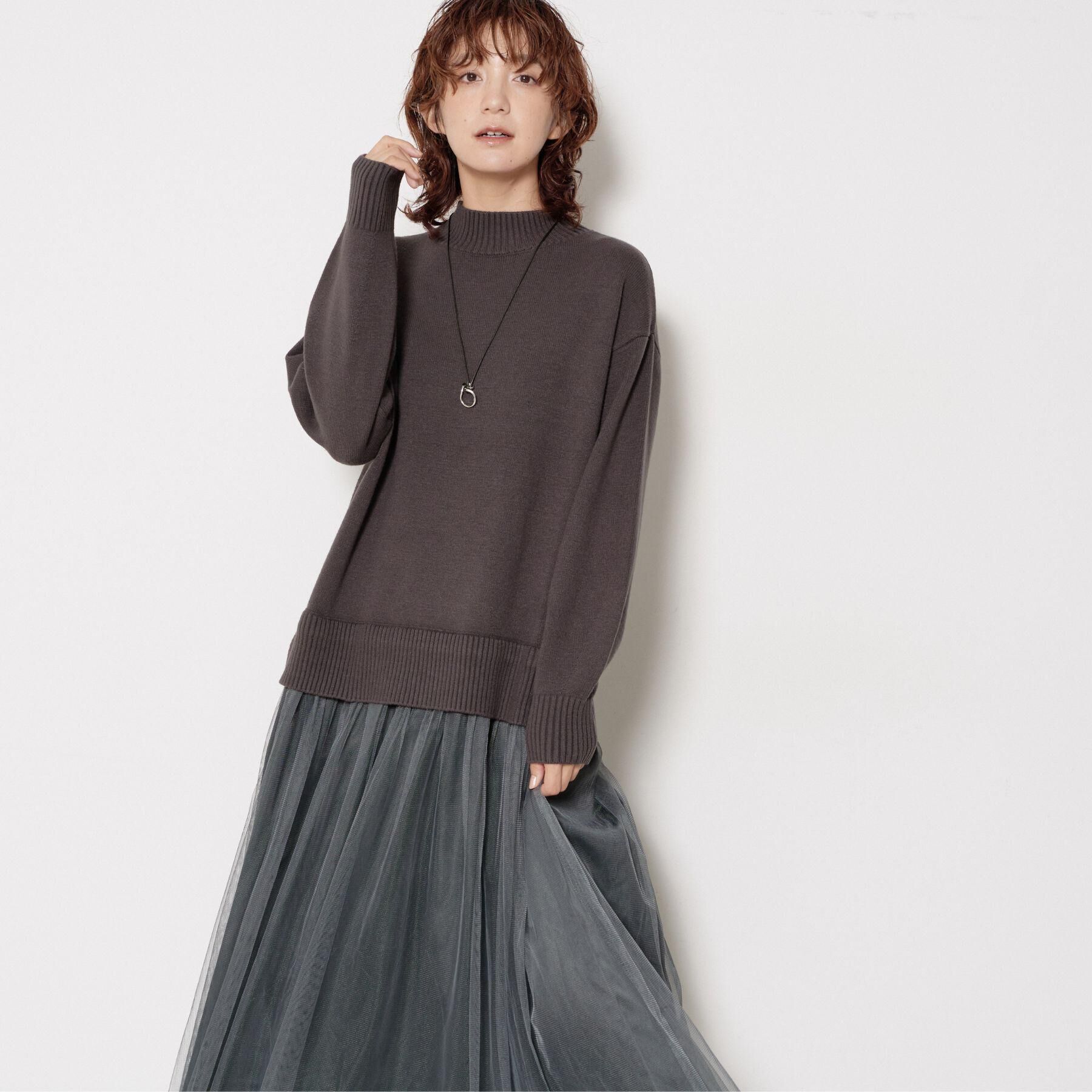 Dessin「【洗える】ニットチュールドッキングワンピース」|ワンピース|